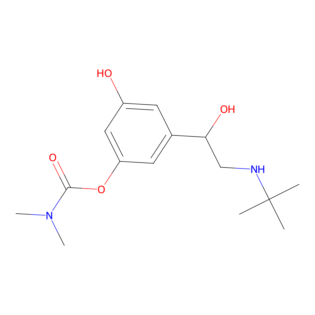Bambuterol monocarbamate molecular structure, CAS 81732-67-4