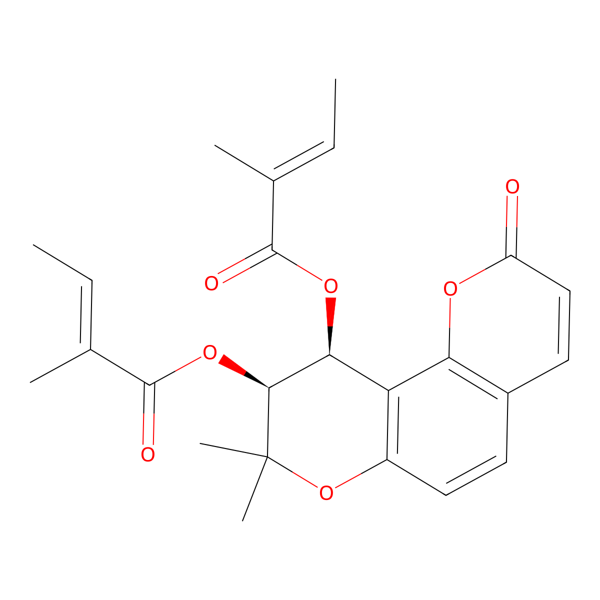 [(9S,10S)-8,8-dimethyl-9-(2-methylbut-2-enoyloxy)-2-oxo-9,10-dihydropyrano[2,3-f]chromen-10-yl] 2-methylbut-2-enoate molecular structure, CAS 81740-07-0