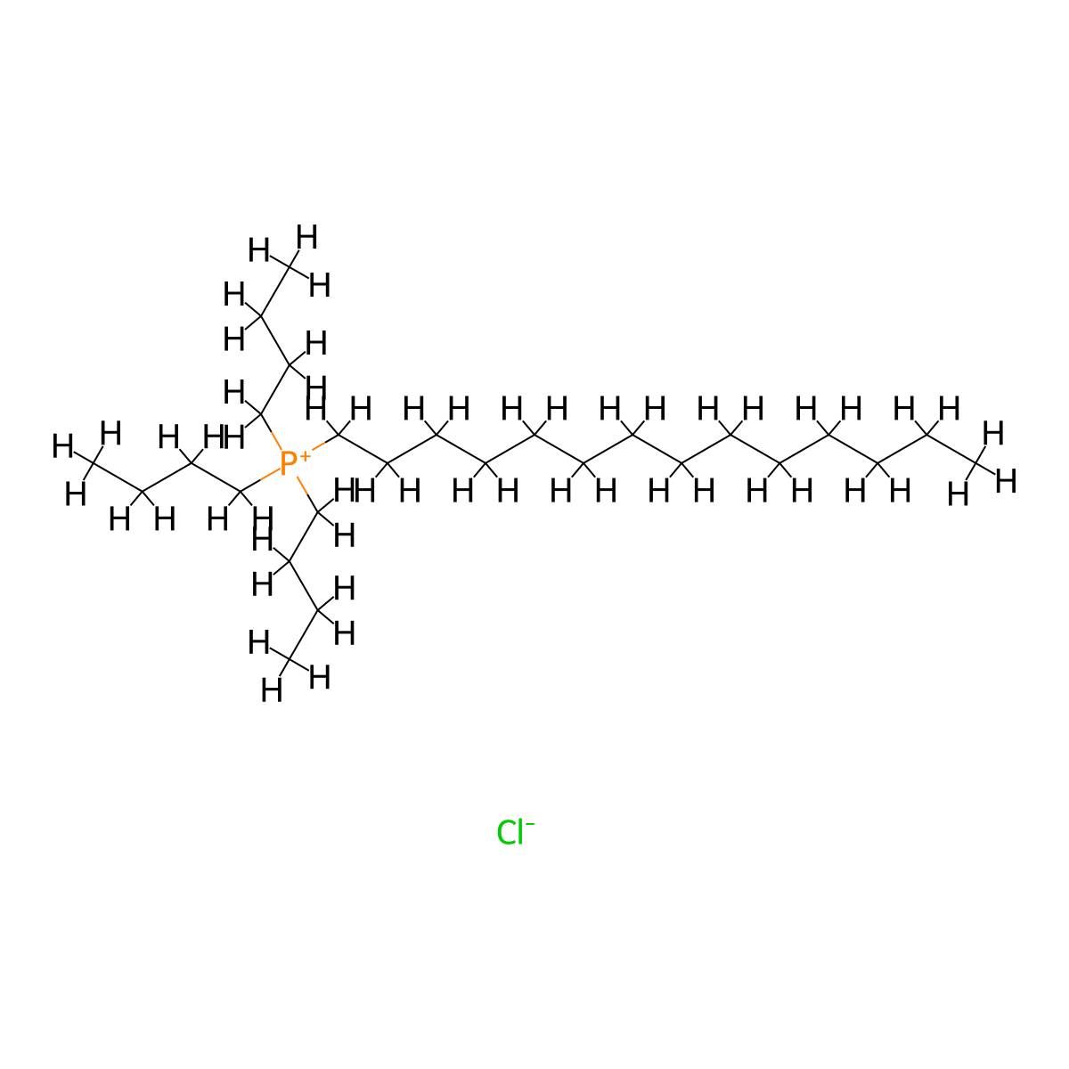 Tri-n-butyl tetradecyl phosphonium chloride molecular structure, CAS 81741-28-8