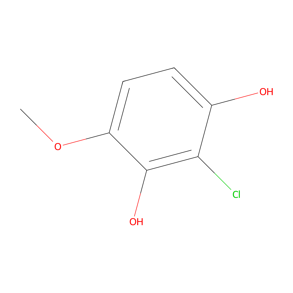 2-Chloro-4-methoxybenzene-1,3-diol molecular structure, CAS 81742-06-5