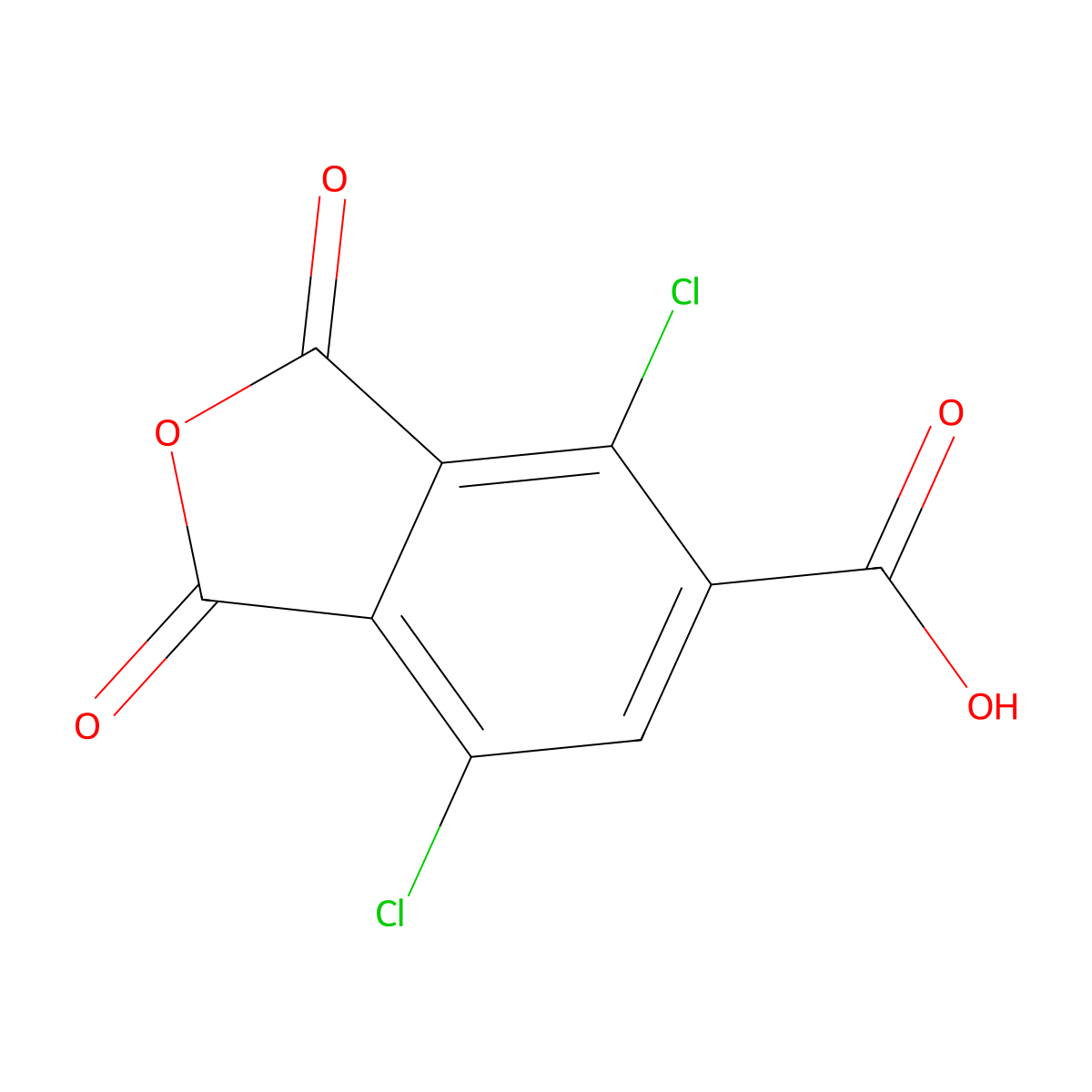 3,6-Dichlorotrimellitic anhydride molecular structure, CAS 81742-10-1