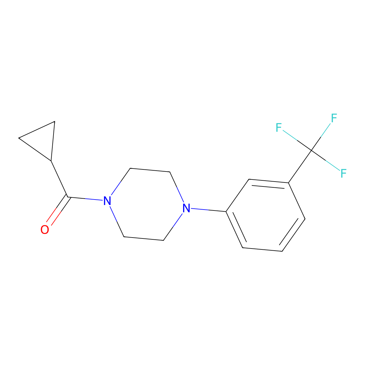 Cyclopropyl 4-[3-(trifluoromethyl)phenyl]piperazinyl ketone molecular structure, CAS 81743-27-3