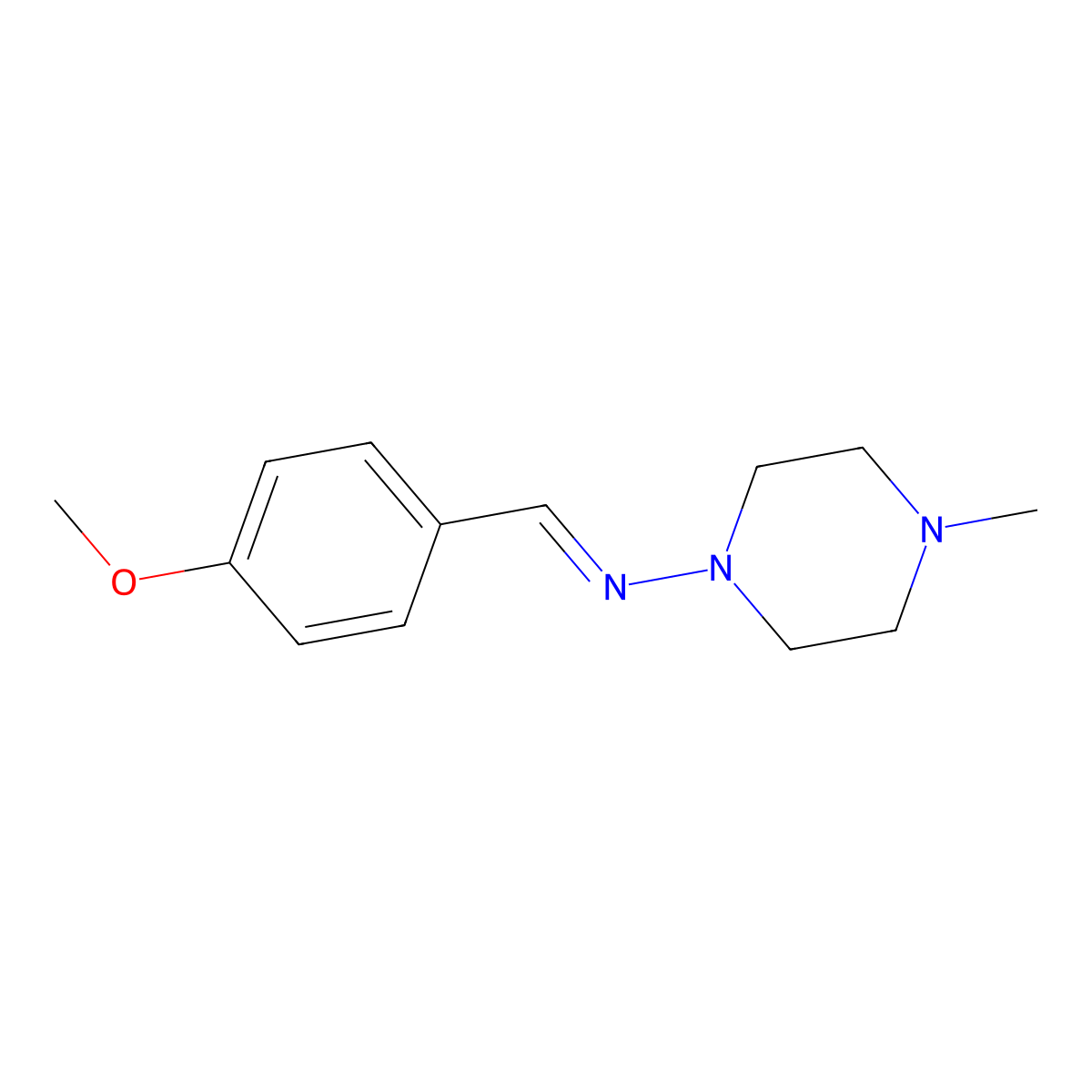 1-Piperazinamine, N-[(4-methoxyphenyl)methylene]-4-methyl- molecular structure, CAS 81747-12-8