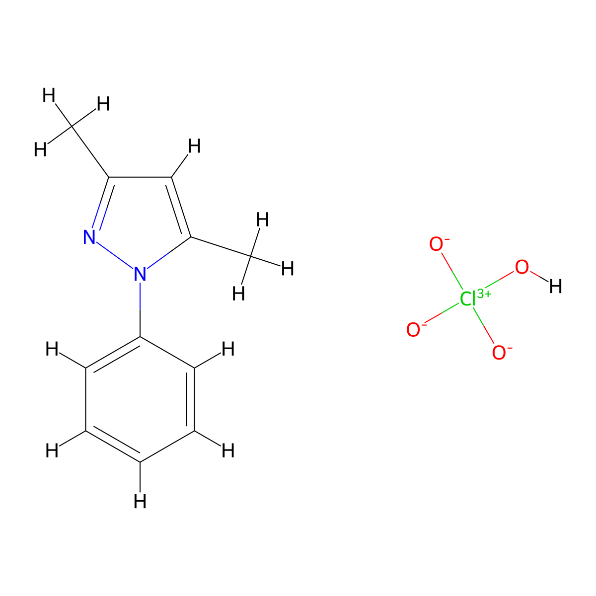 3,5-Dimethyl-1-phenylpyrazole;perchloric acid molecular structure, CAS 81752-52-5