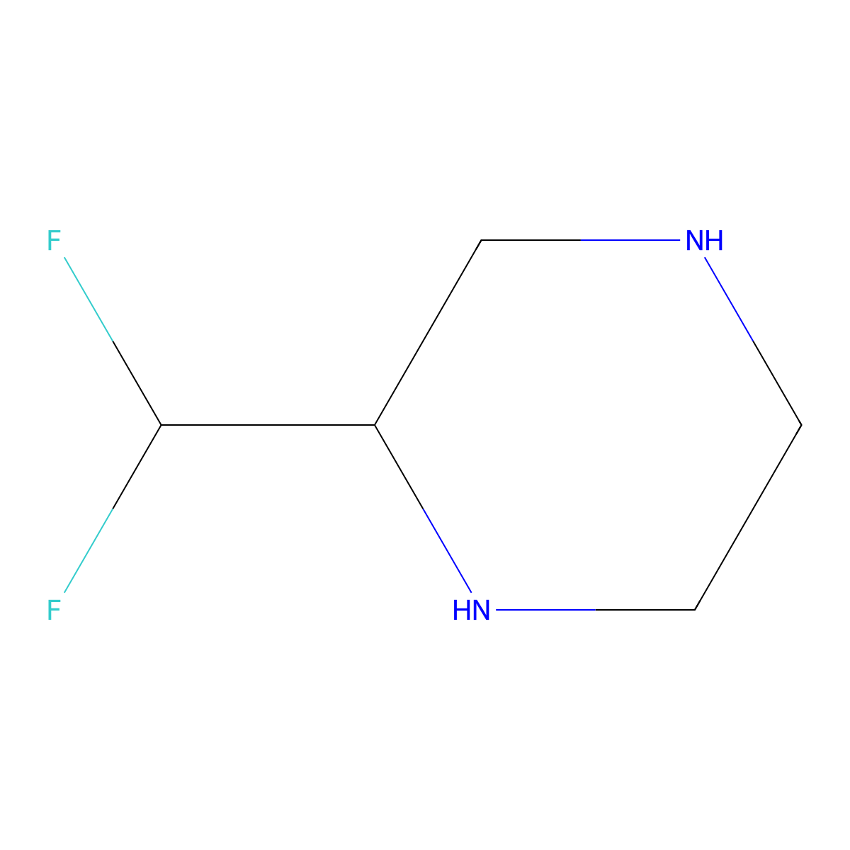 (R)-2-(Difluoromethyl)piperazine molecular structure, CAS 817554-43-1