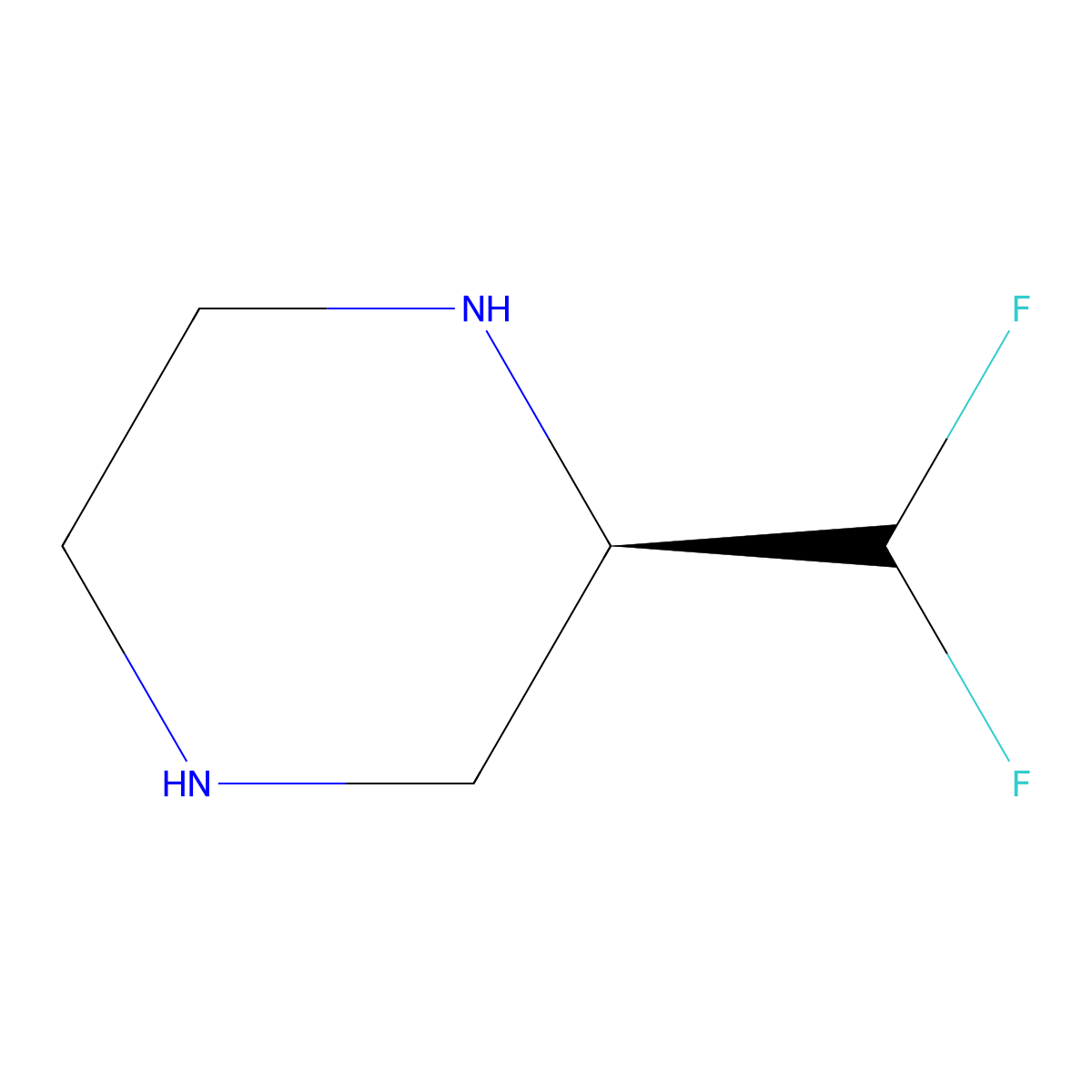 (R)-2-(Difluoromethyl)piperazine molecular structure, CAS 817554-43-1