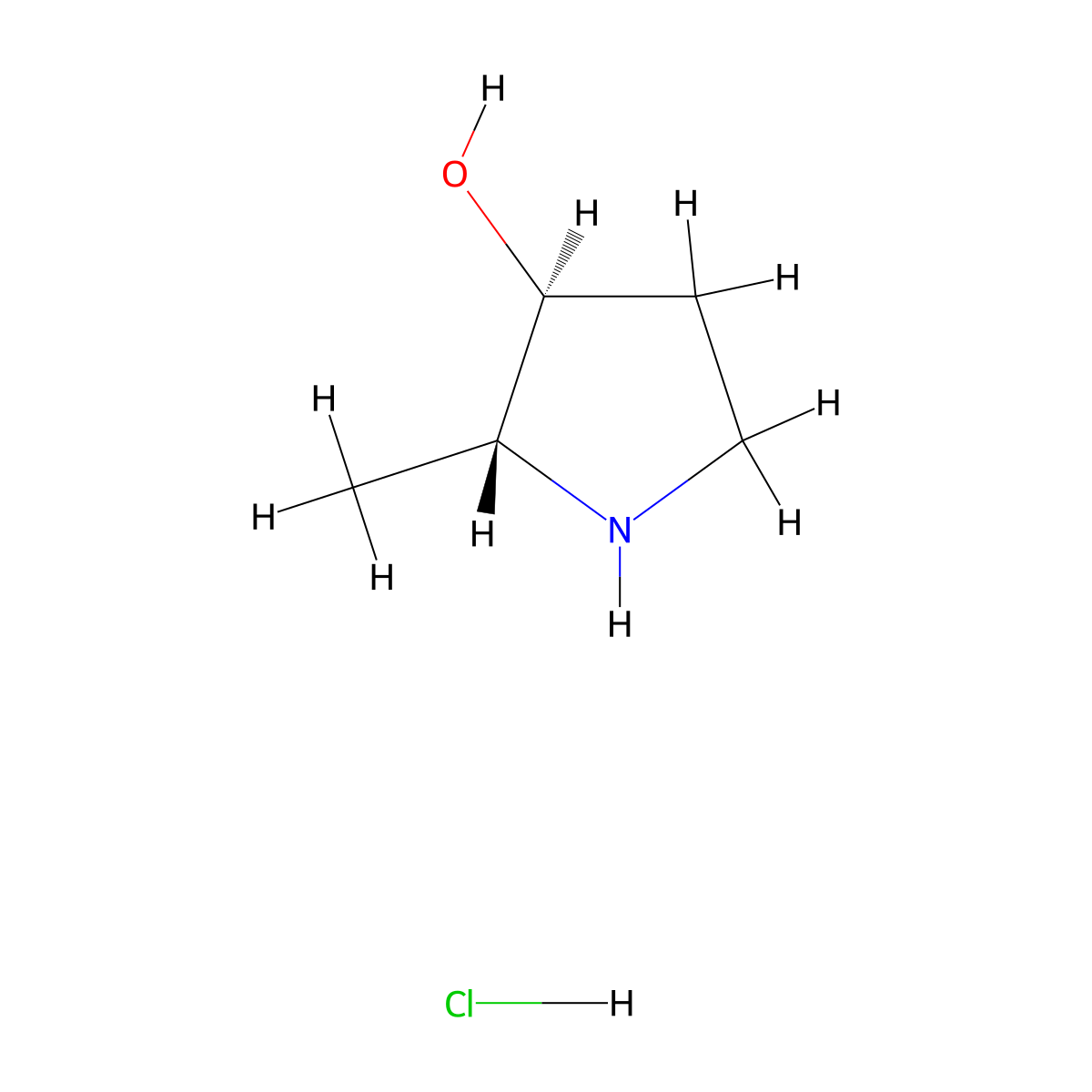 (2R,3S)-2-Methylpyrrolidin-3-ol hydrochloride molecular structure, CAS 817555-02-5
