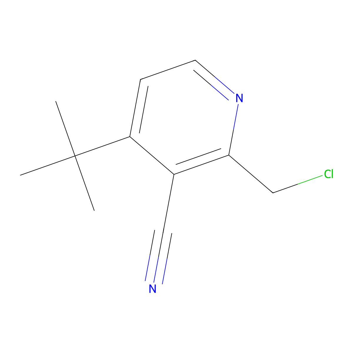 4-(tert-Butyl)-2-(chloromethyl)nicotinonitrile molecular structure, CAS 817555-69-4