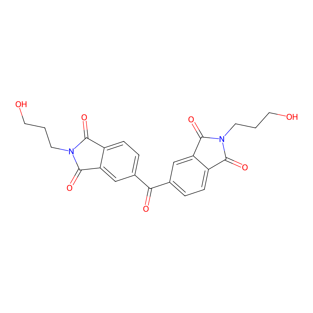2-(3-Hydroxypropyl)-5-[2-(3-hydroxypropyl)-1,3-dioxoisoindole-5-carbonyl]isoindole-1,3-dione molecular structure, CAS 81756-11-8