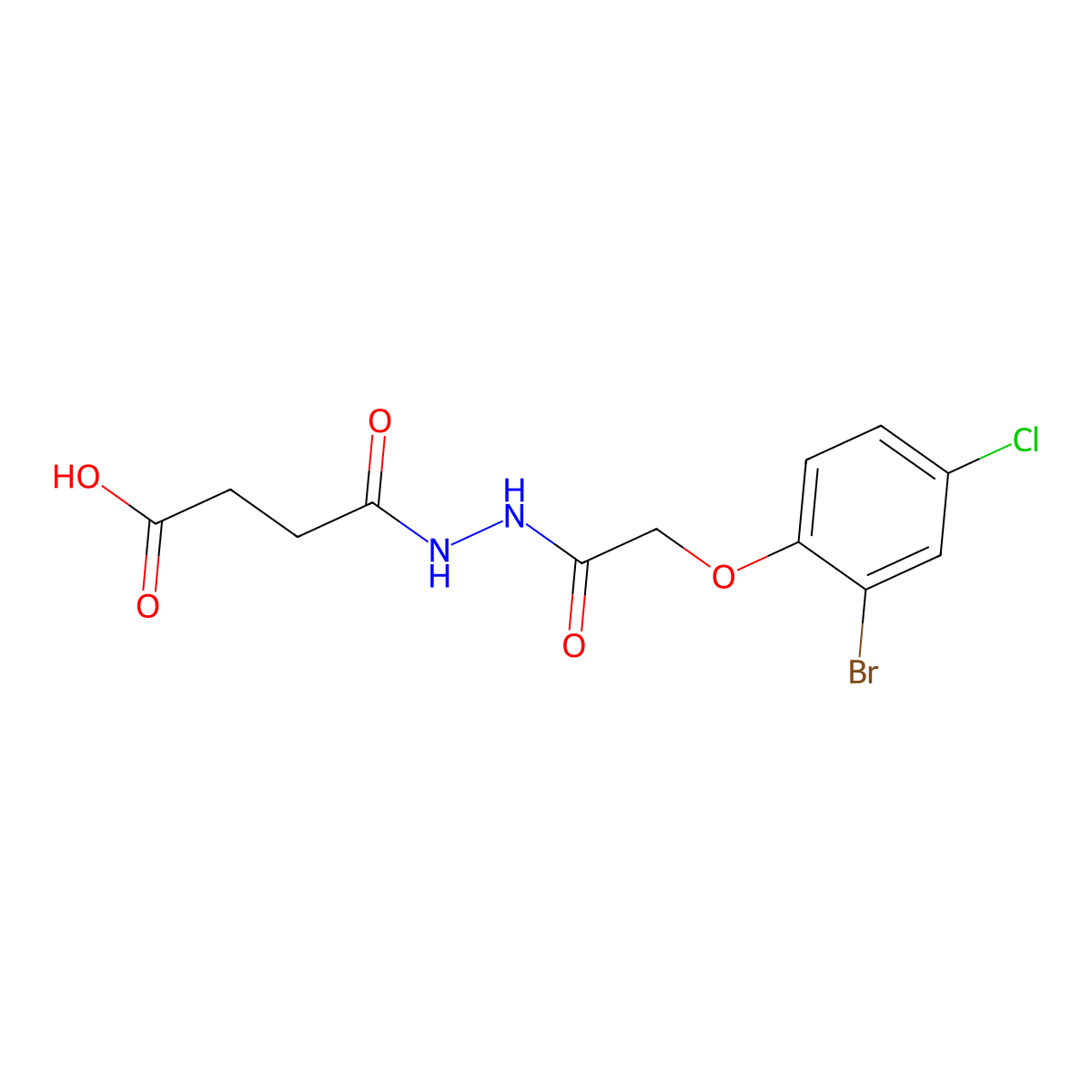 4-{2-[(2-Bromo-4-chlorophenoxy)acetyl]hydrazinyl}-4-oxobutanoic acid molecular structure, CAS 817560-68-2