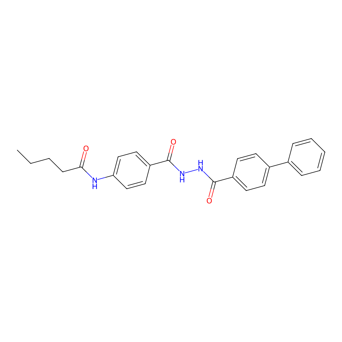 N-[4-[[(4-phenylbenzoyl)amino]carbamoyl]phenyl]pentanamide molecular structure, CAS 817560-90-0