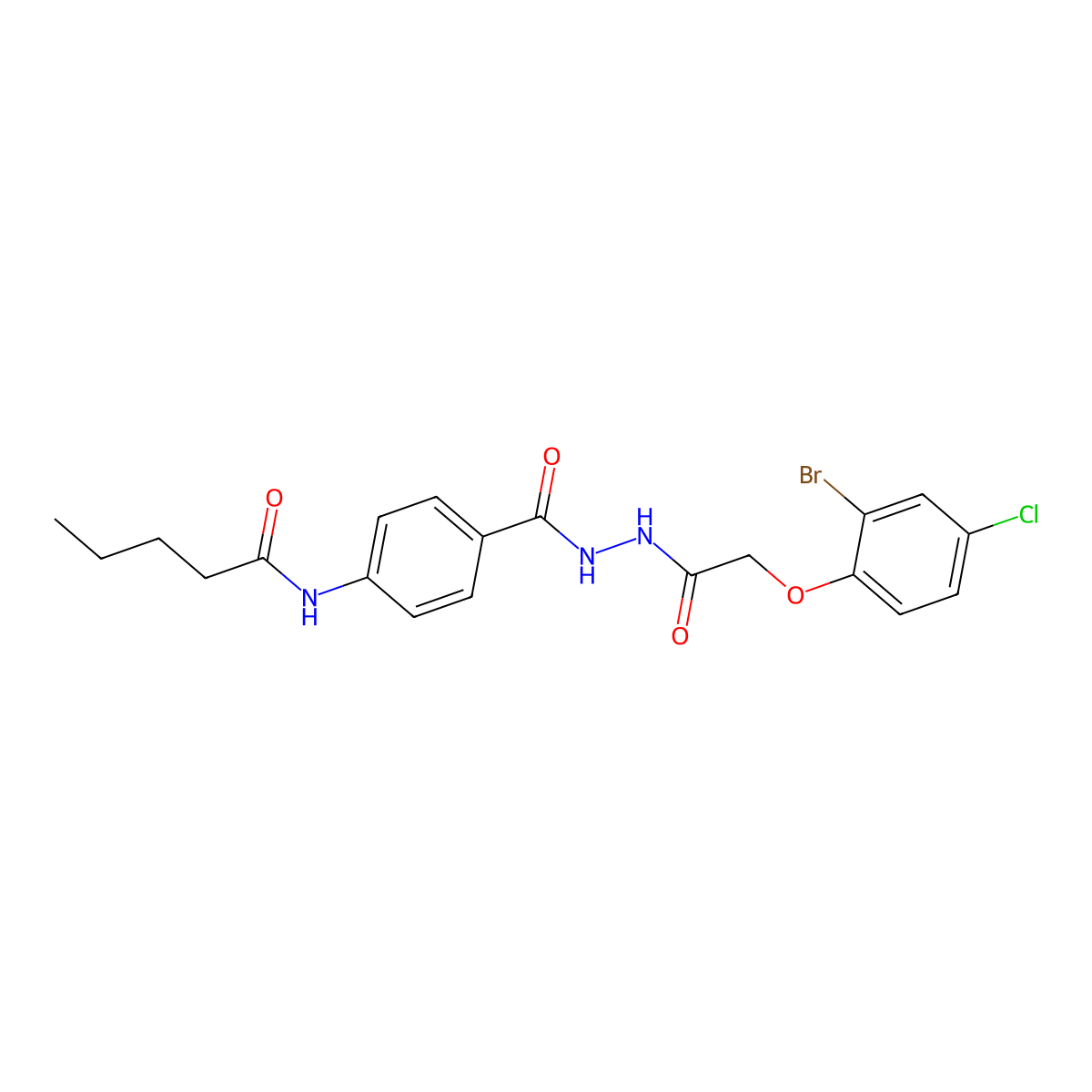 N-[4-[[[2-(2-bromo-4-chlorophenoxy)acetyl]amino]carbamoyl]phenyl]pentanamide molecular structure, CAS 817560-91-1