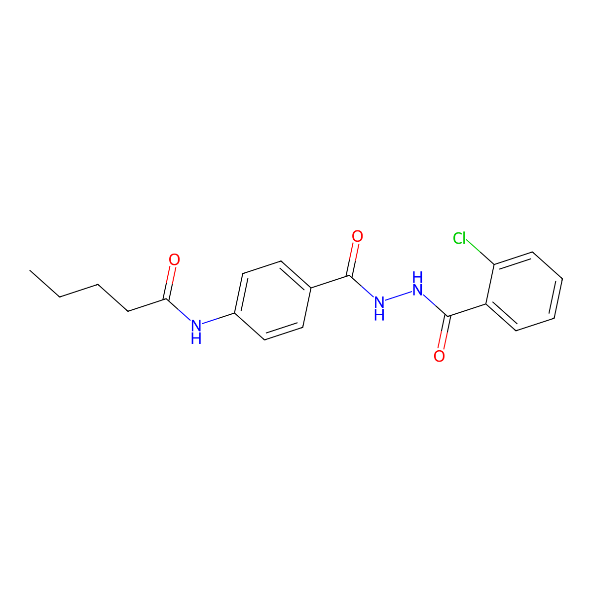 N-[4-[[(2-chlorobenzoyl)amino]carbamoyl]phenyl]pentanamide molecular structure, CAS 817561-13-0