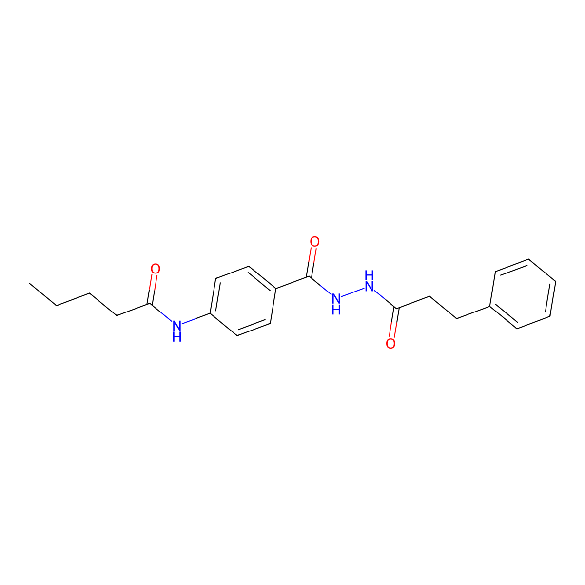 N-[4-[(3-phenylpropanoylamino)carbamoyl]phenyl]pentanamide molecular structure, CAS 817561-15-2