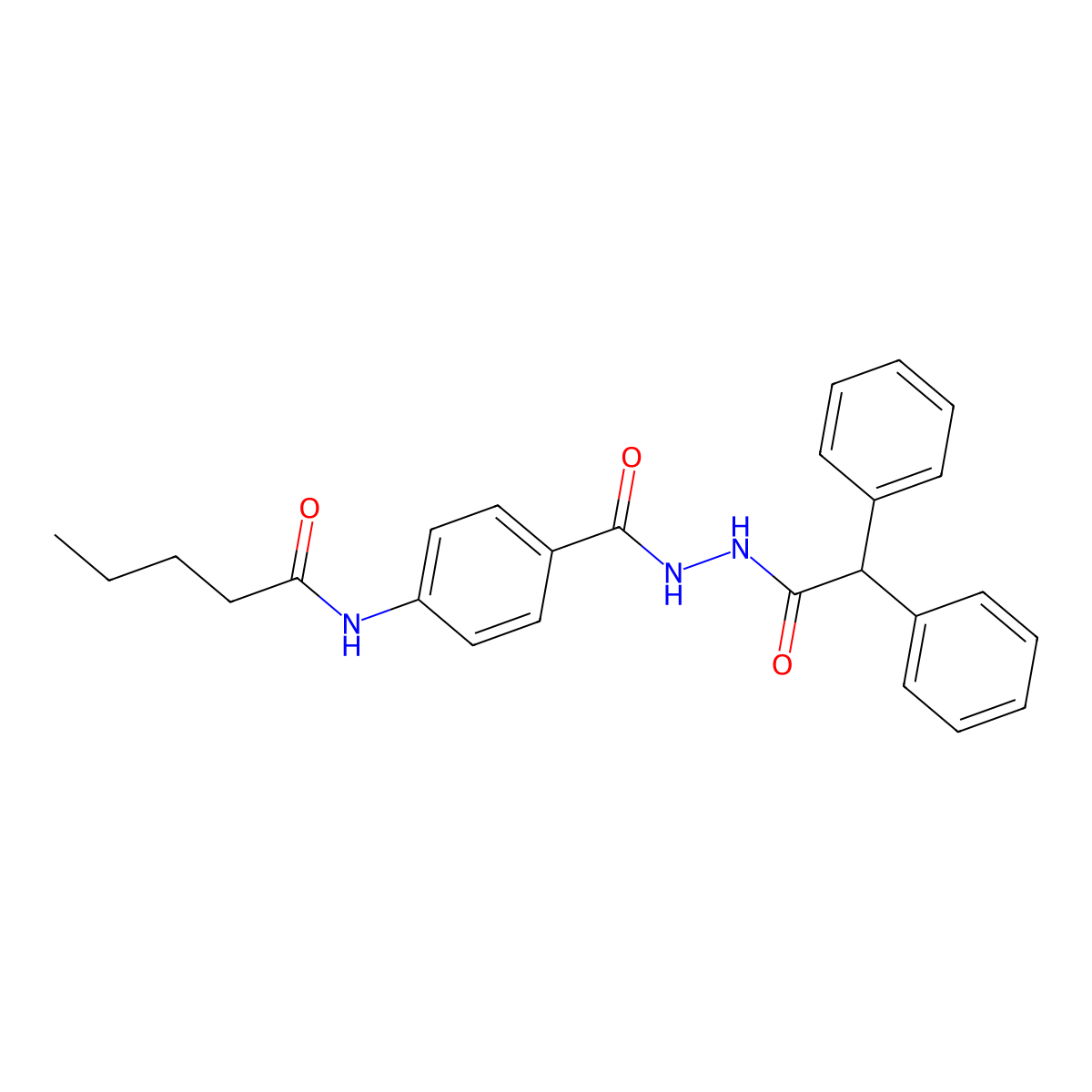 N-[4-[[(2,2-diphenylacetyl)amino]carbamoyl]phenyl]pentanamide molecular structure, CAS 817561-24-3
