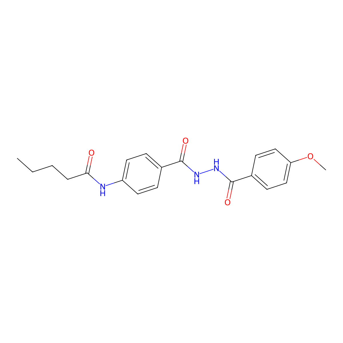 N-[4-[[(4-methoxybenzoyl)amino]carbamoyl]phenyl]pentanamide molecular structure, CAS 817561-27-6