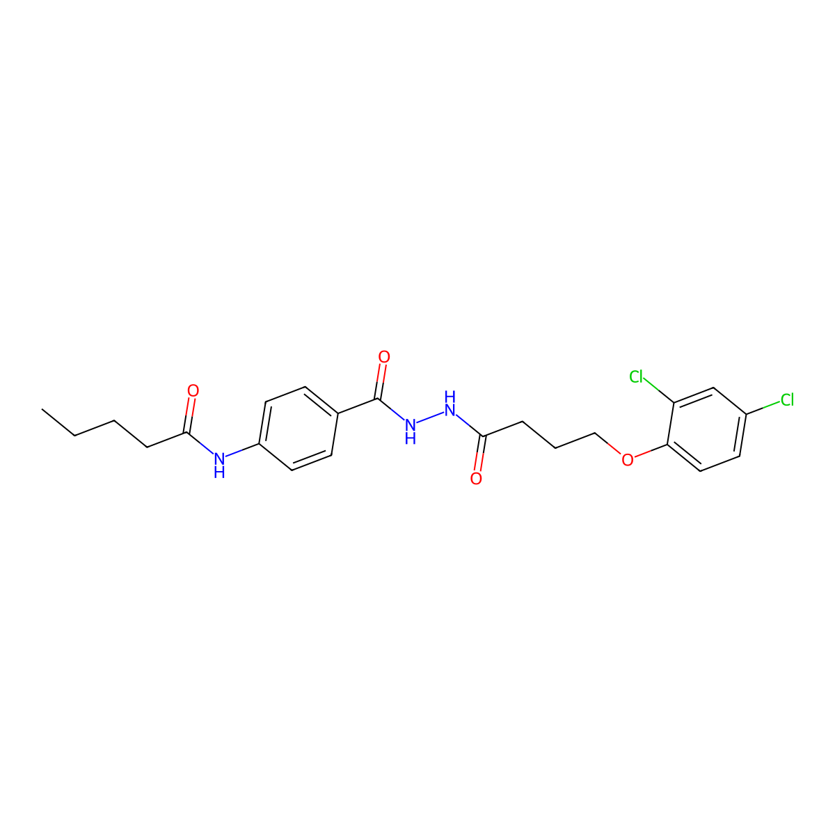 N-[4-({2-[4-(2,4-dichlorophenoxy)butanoyl]hydrazino}carbonyl)phenyl]pentanamide molecular structure, CAS 817561-41-4