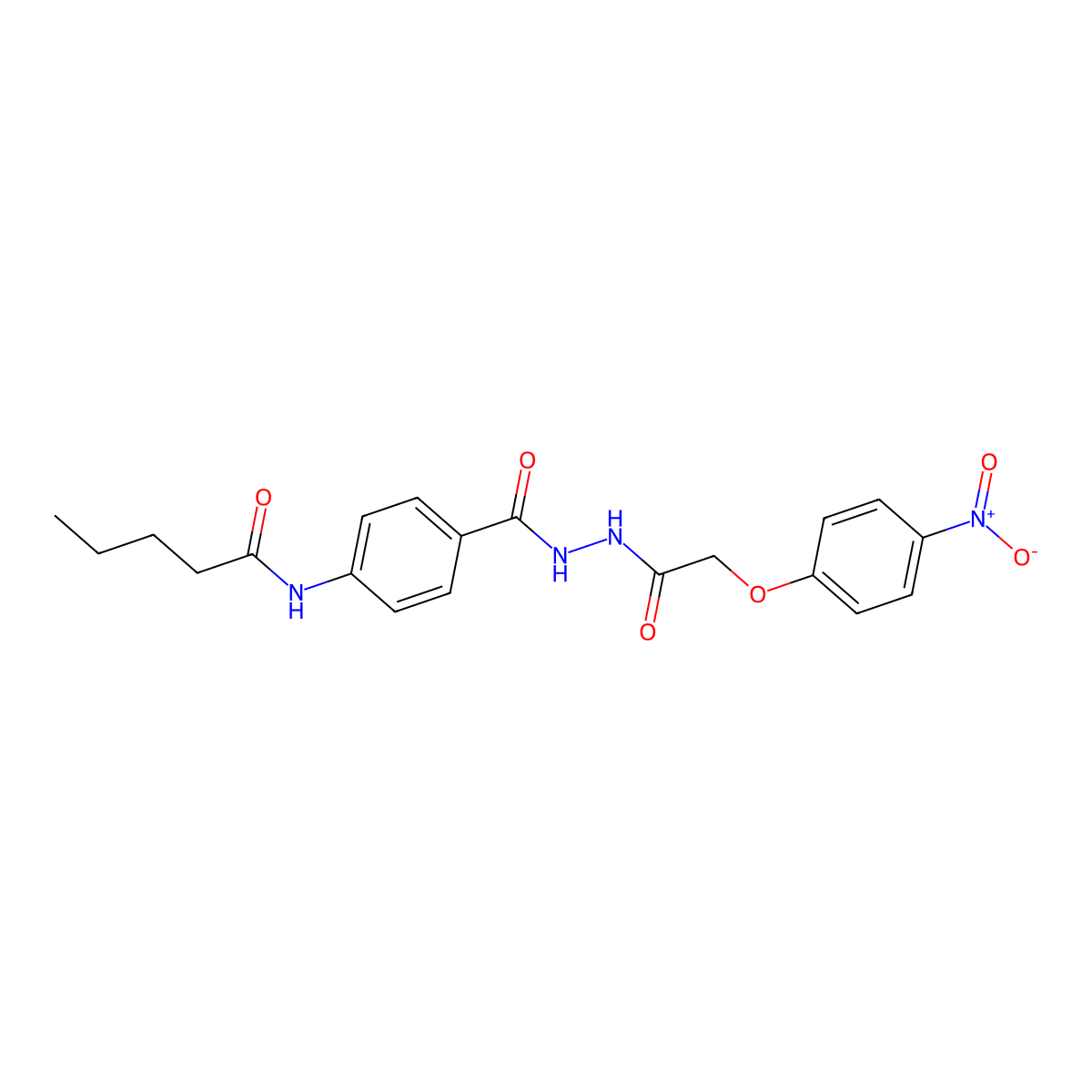 N-[4-[[[2-(4-nitrophenoxy)acetyl]amino]carbamoyl]phenyl]pentanamide molecular structure, CAS 817561-51-6