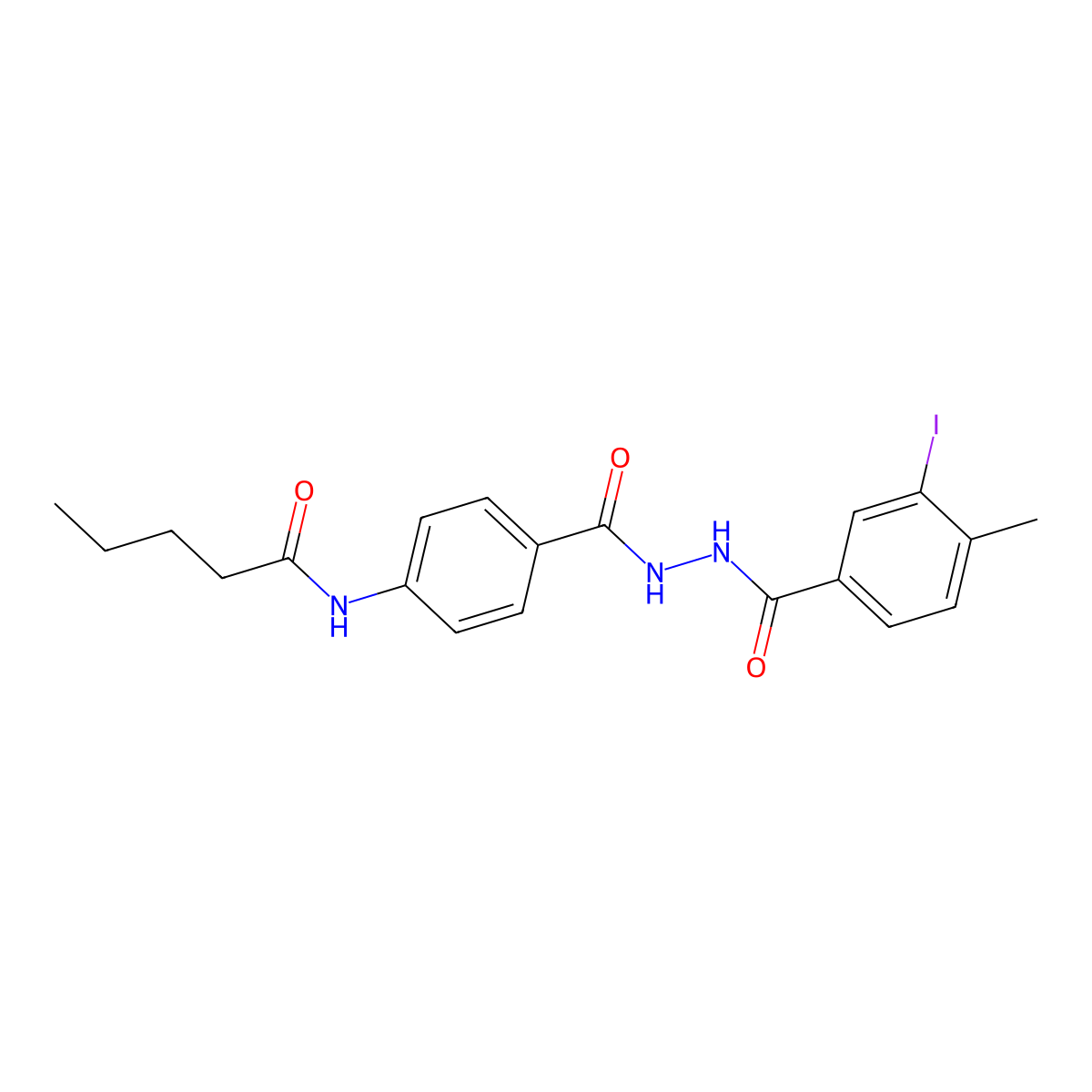 N-[4-[[(3-iodo-4-methylbenzoyl)amino]carbamoyl]phenyl]pentanamide molecular structure, CAS 817561-65-2