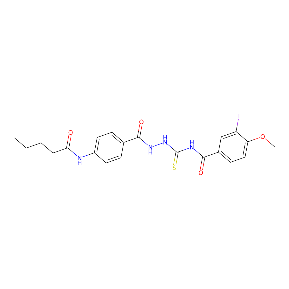 3-iodo-4-methoxy-N-[[[4-(pentanoylamino)benzoyl]amino]carbamothioyl]benzamide molecular structure, CAS 817562-47-3