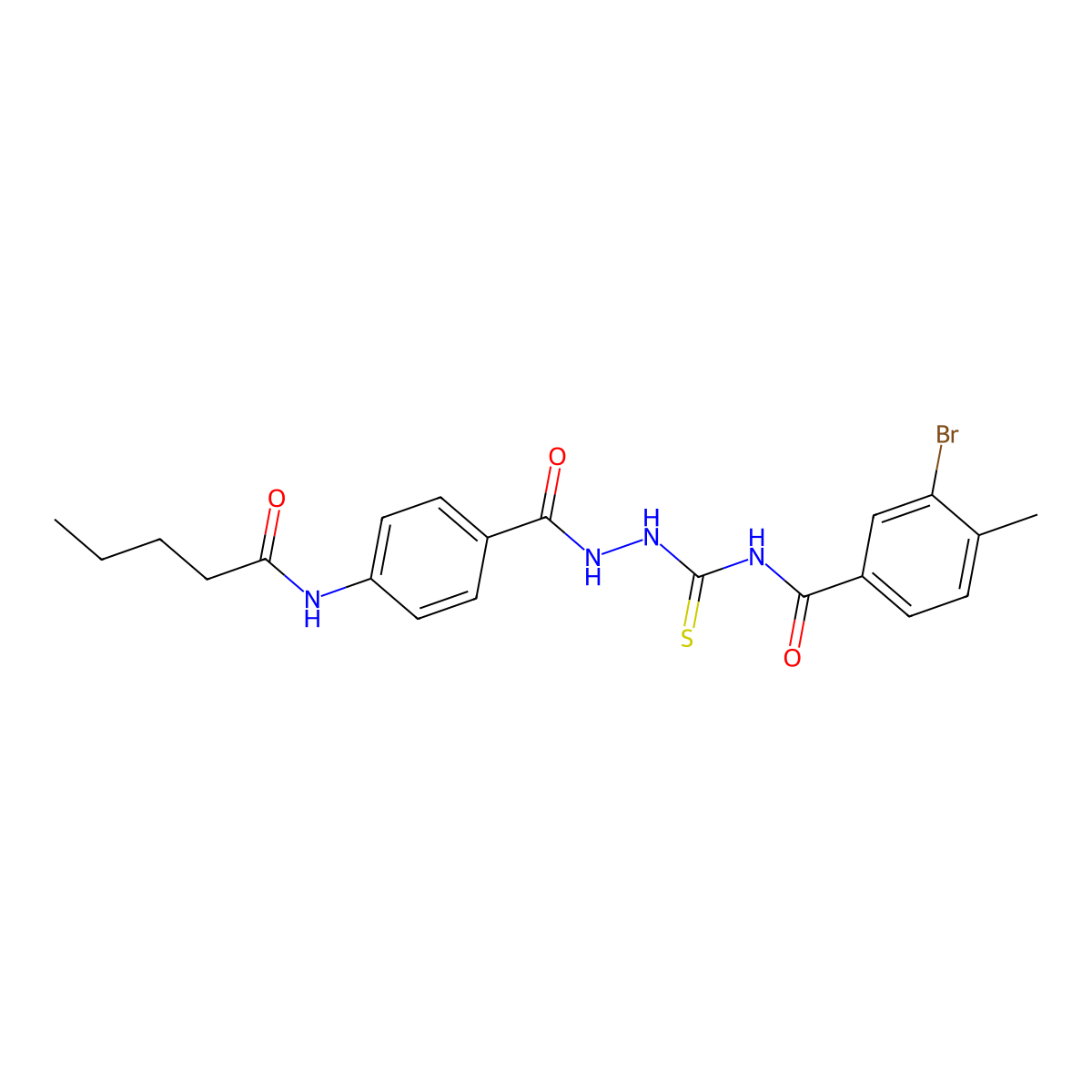 3-bromo-4-methyl-N-[[[4-(pentanoylamino)benzoyl]amino]carbamothioyl]benzamide molecular structure, CAS 817563-65-8