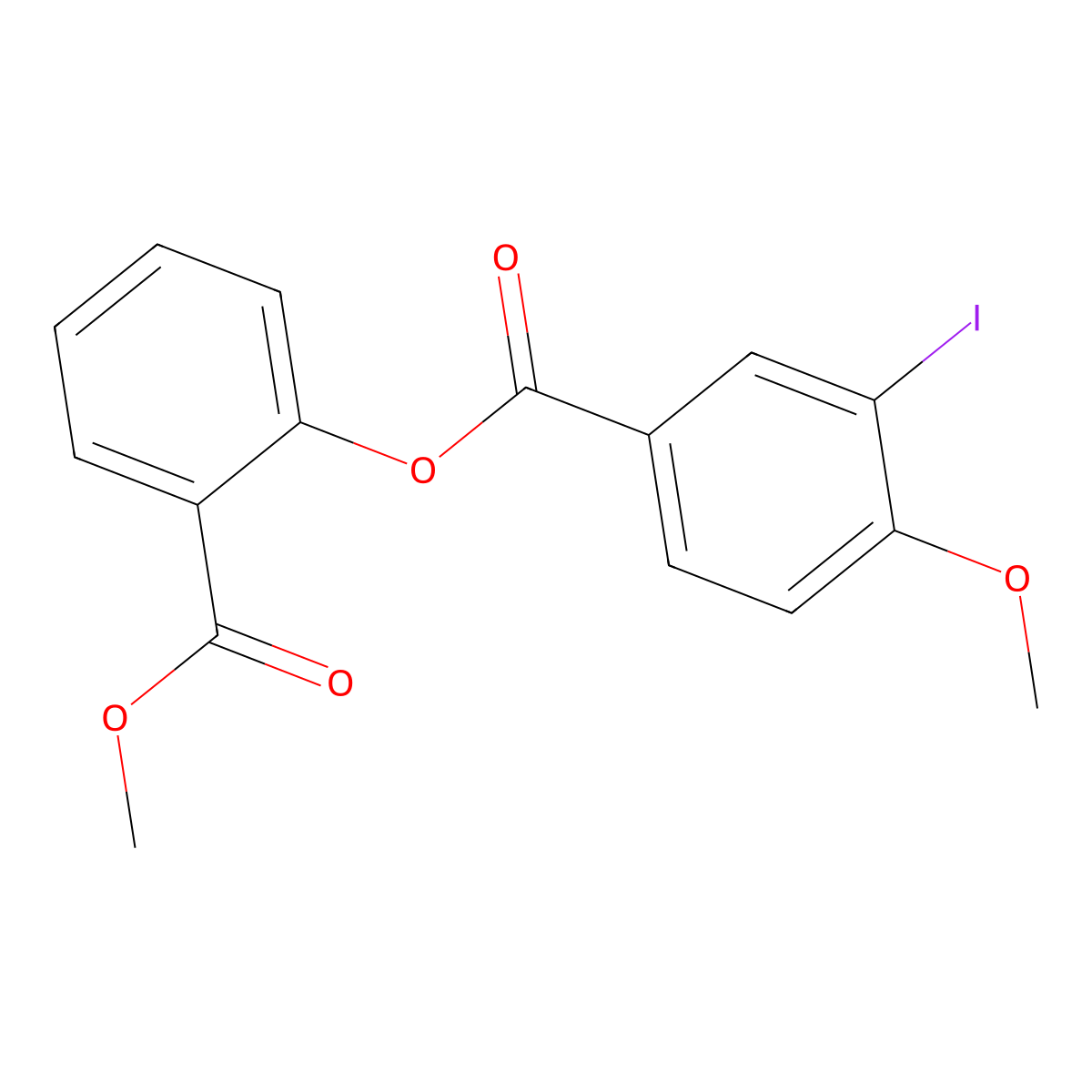 2-(Methoxycarbonyl)phenyl 3-iodo-4-methoxybenzoate molecular structure, CAS 817565-09-6