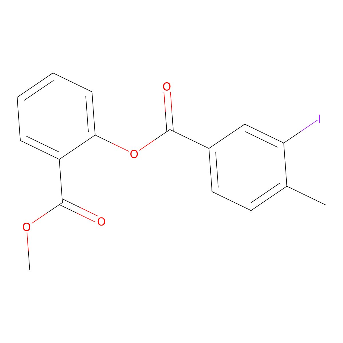 2-(Methoxycarbonyl)phenyl 3-iodo-4-methylbenzoate molecular structure, CAS 817565-16-5