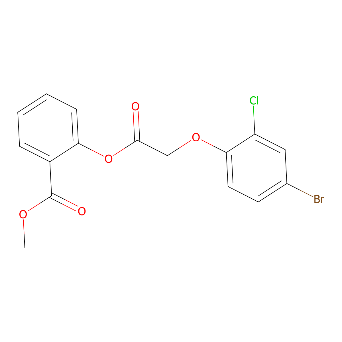 Methyl 2-{[(4-bromo-2-chlorophenoxy)acetyl]oxy}benzoate molecular structure, CAS 817565-19-8