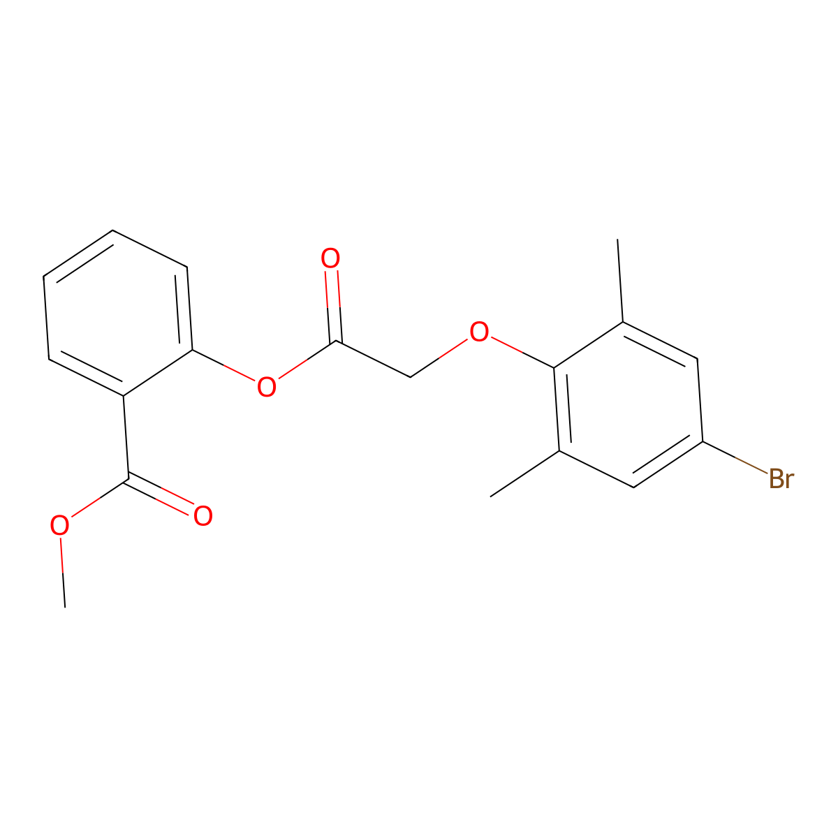 Methyl 2-{[(4-bromo-2,6-dimethylphenoxy)acetyl]oxy}benzoate molecular structure, CAS 817565-20-1