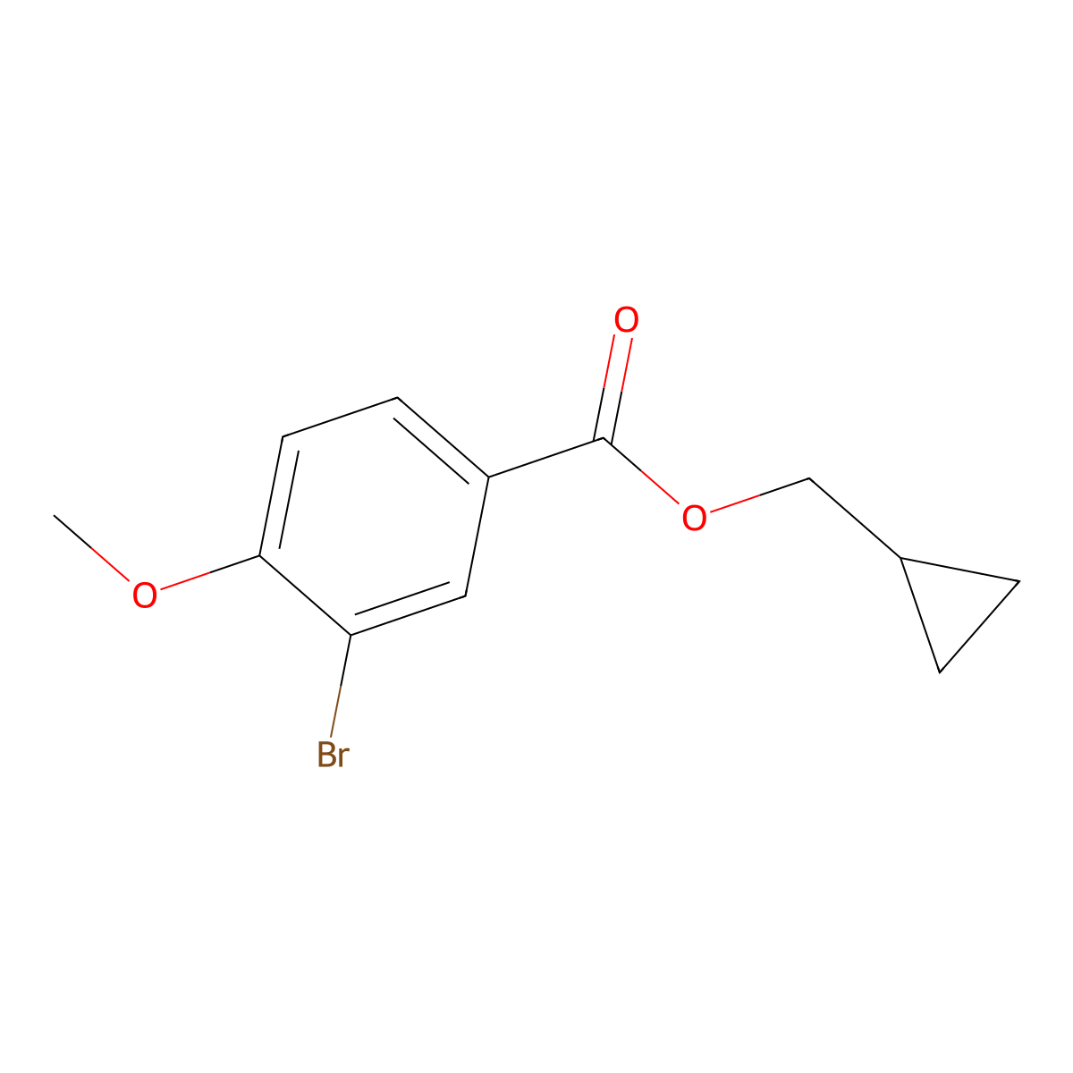 Cyclopropylmethyl 3-bromo-4-methoxybenzoate molecular structure, CAS 817565-60-9