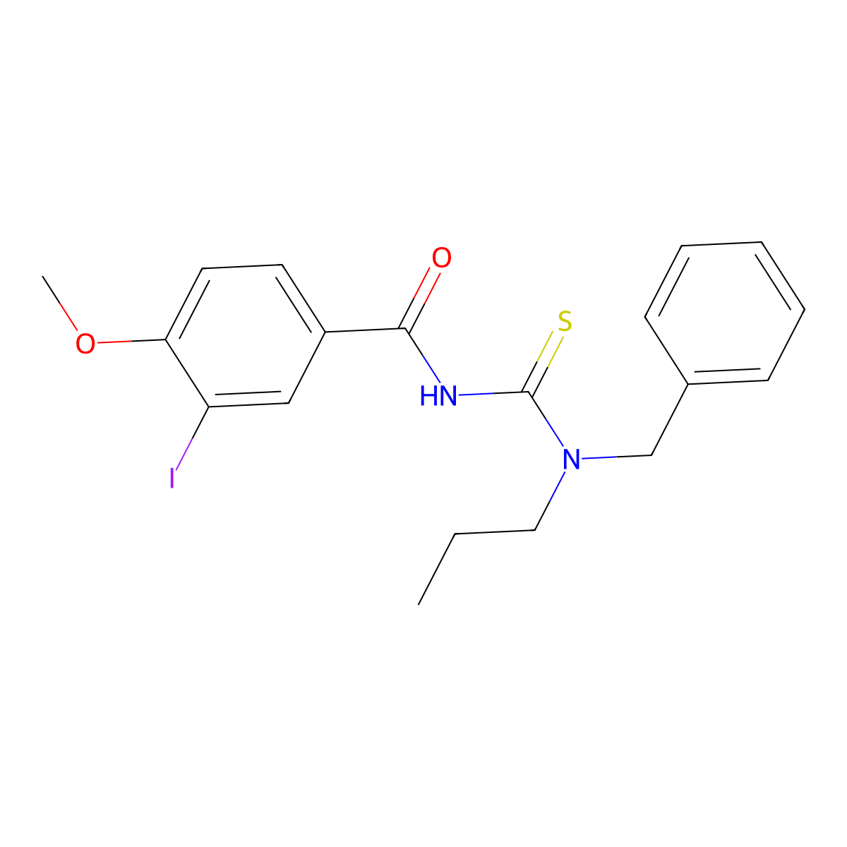 N-[benzyl(propyl)carbamothioyl]-3-iodo-4-methoxybenzamide molecular structure, CAS 817566-14-6