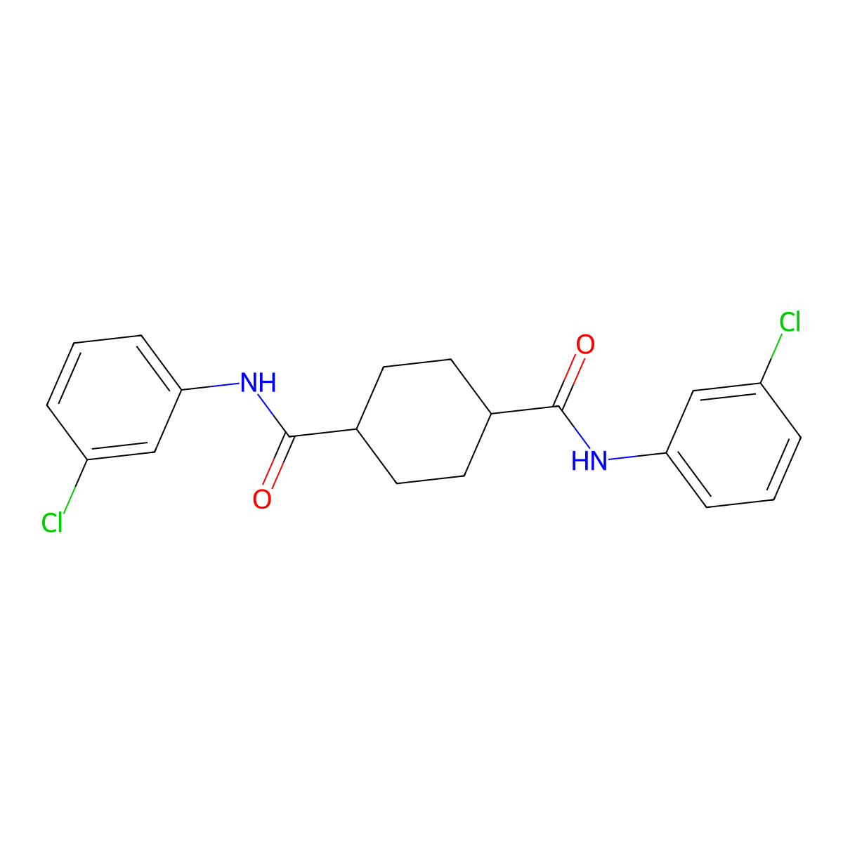 1-N,4-N-bis(3-chlorophenyl)cyclohexane-1,4-dicarboxamide molecular structure, CAS 817566-34-0