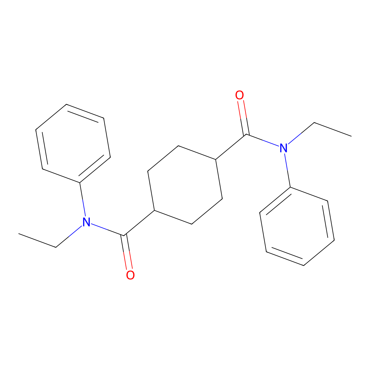 1-N,4-N-diethyl-1-N,4-N-diphenylcyclohexane-1,4-dicarboxamide molecular structure, CAS 817566-36-2