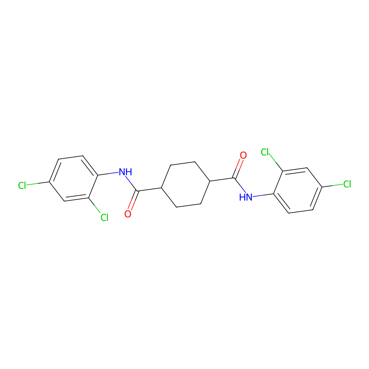 1-N,4-N-bis(2,4-dichlorophenyl)cyclohexane-1,4-dicarboxamide molecular structure, CAS 817566-38-4