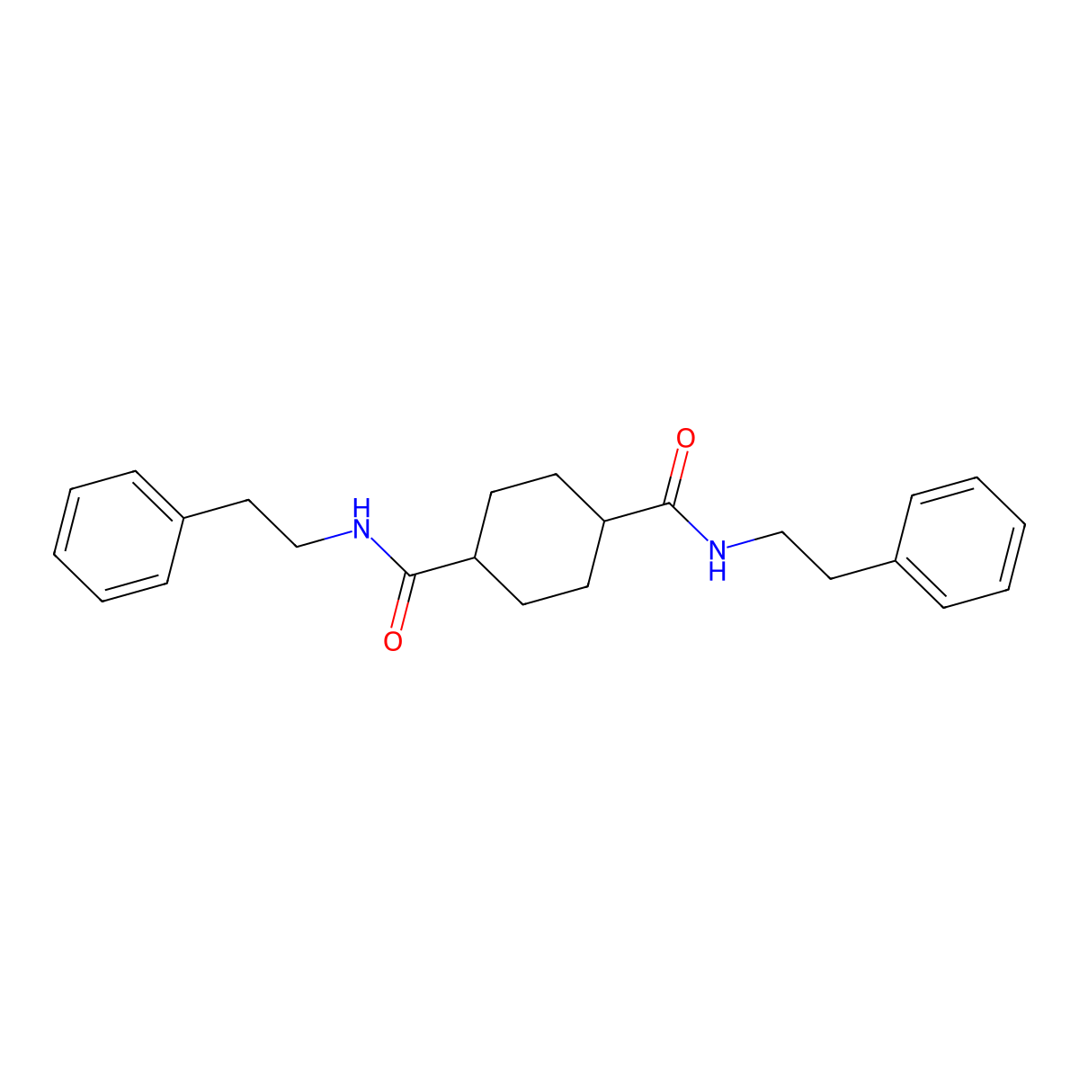 N,N'-bis(2-phenylethyl)cyclohexane-1,4-dicarboxamide molecular structure, CAS 817566-39-5