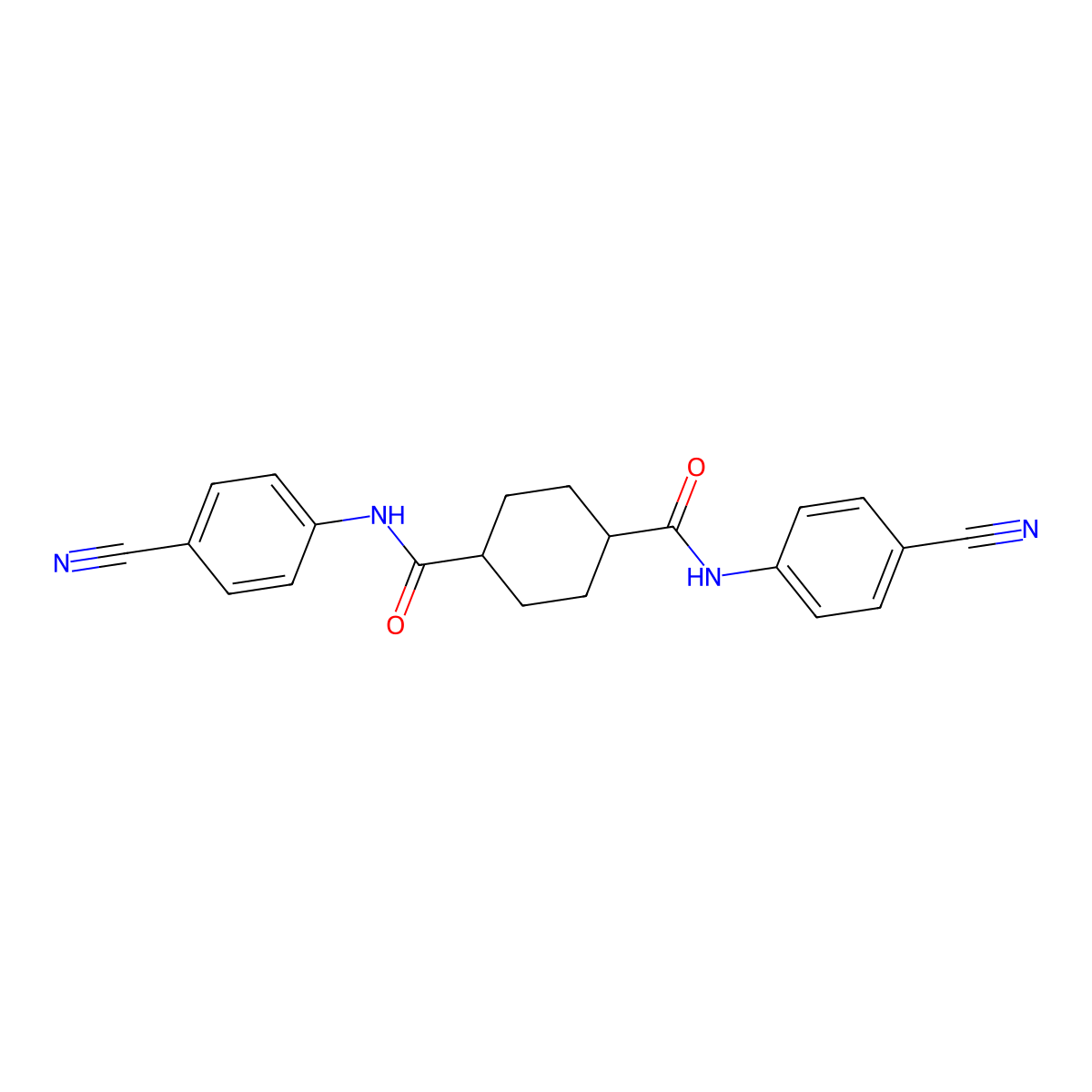 N,N'-bis(4-cyanophenyl)cyclohexane-1,4-dicarboxamide molecular structure, CAS 817566-53-3