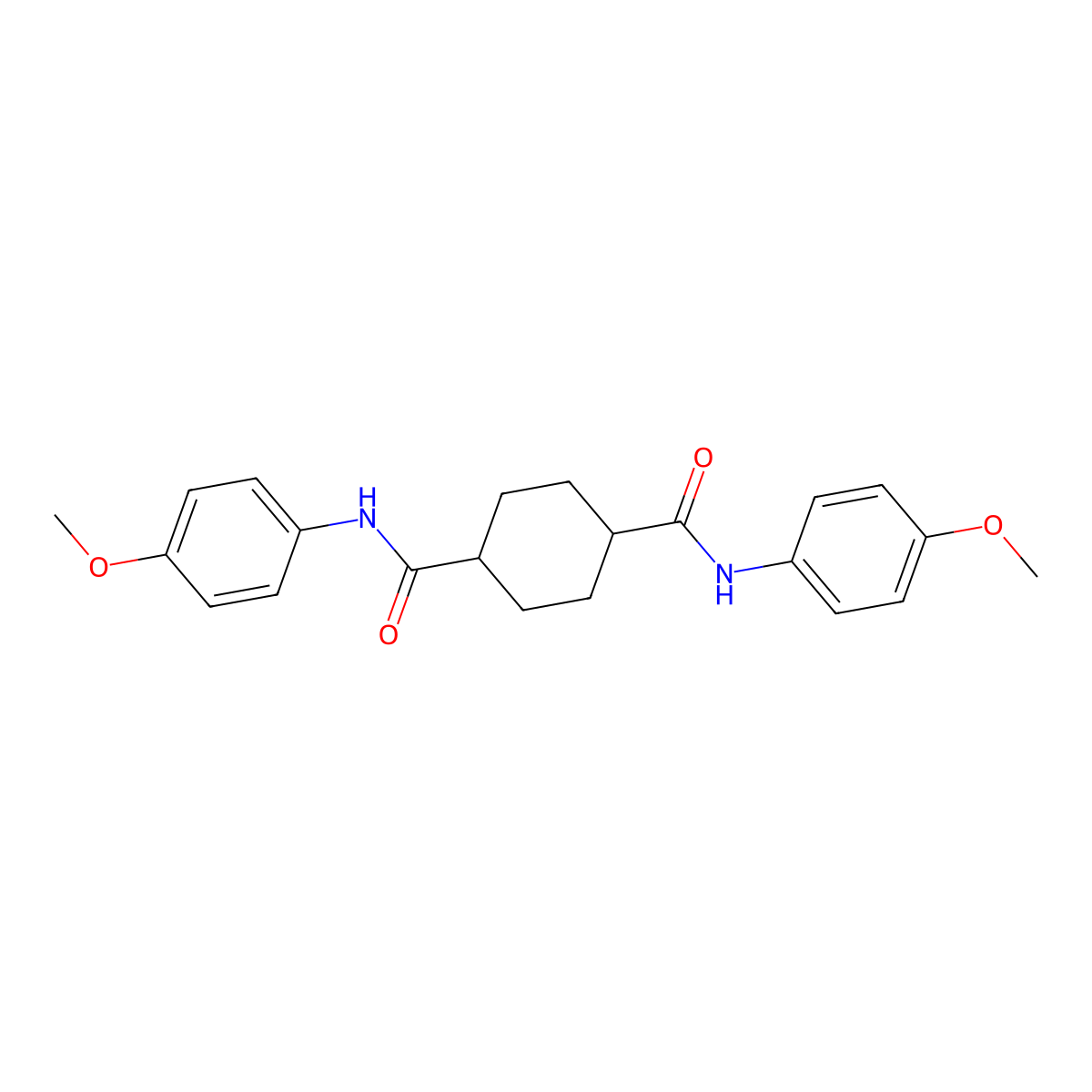 1-N,4-N-bis(4-methoxyphenyl)cyclohexane-1,4-dicarboxamide molecular structure, CAS 817566-56-6