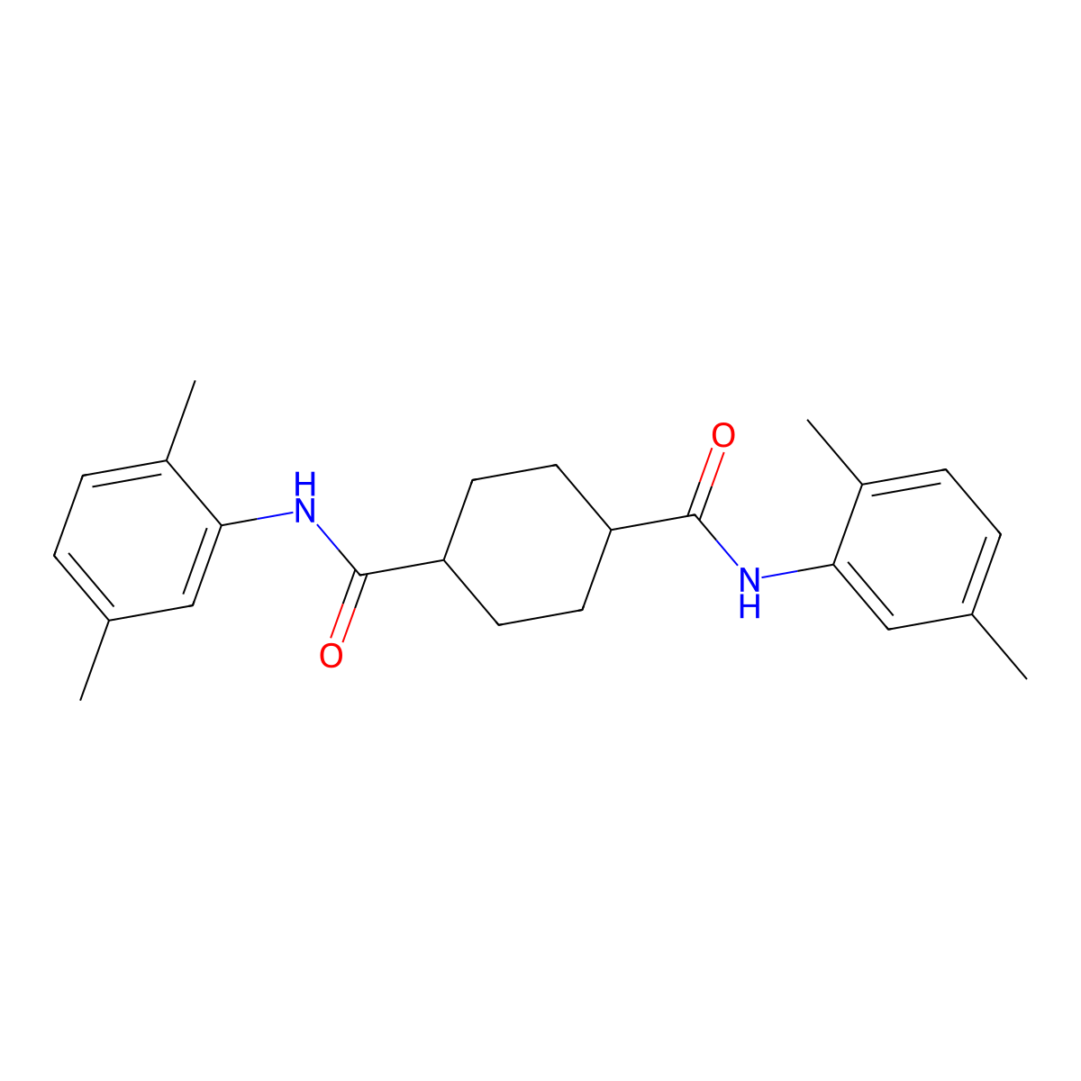 1-N,4-N-bis(2,5-dimethylphenyl)cyclohexane-1,4-dicarboxamide molecular structure, CAS 817566-65-7