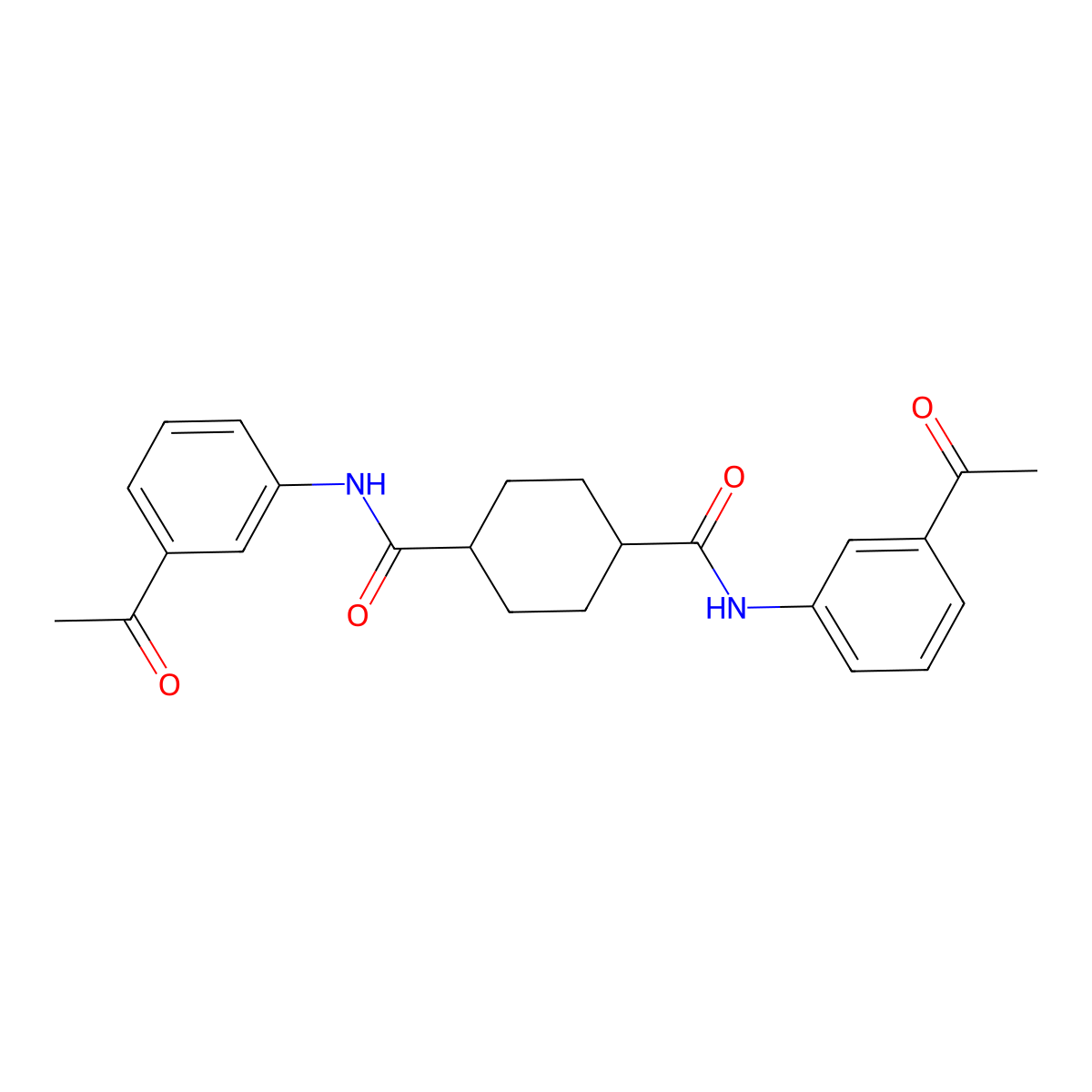N,N'-bis(3-acetylphenyl)cyclohexane-1,4-dicarboxamide molecular structure, CAS 817566-75-9