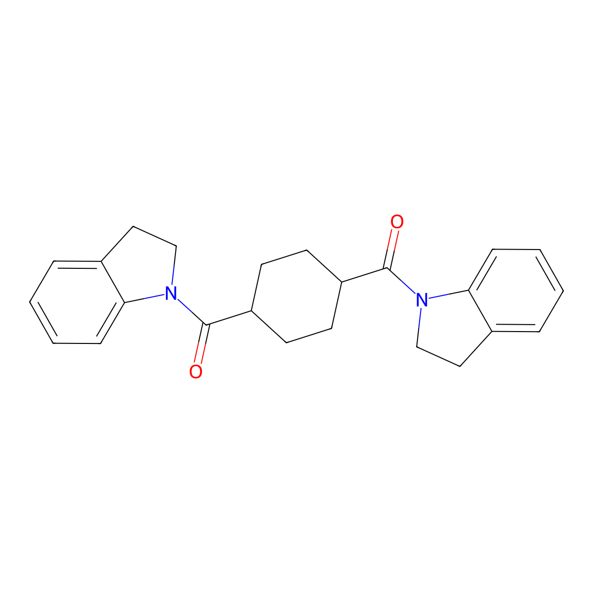 [4-(2,3-Dihydroindole-1-carbonyl)cyclohexyl]-(2,3-dihydroindol-1-yl)methanone molecular structure, CAS 817566-76-0