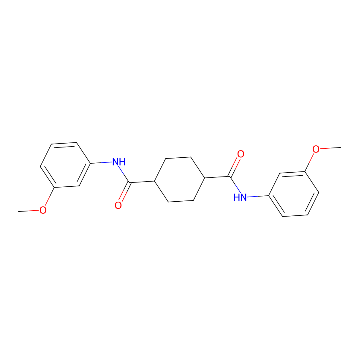 1-N,4-N-bis(3-methoxyphenyl)cyclohexane-1,4-dicarboxamide molecular structure, CAS 817566-77-1