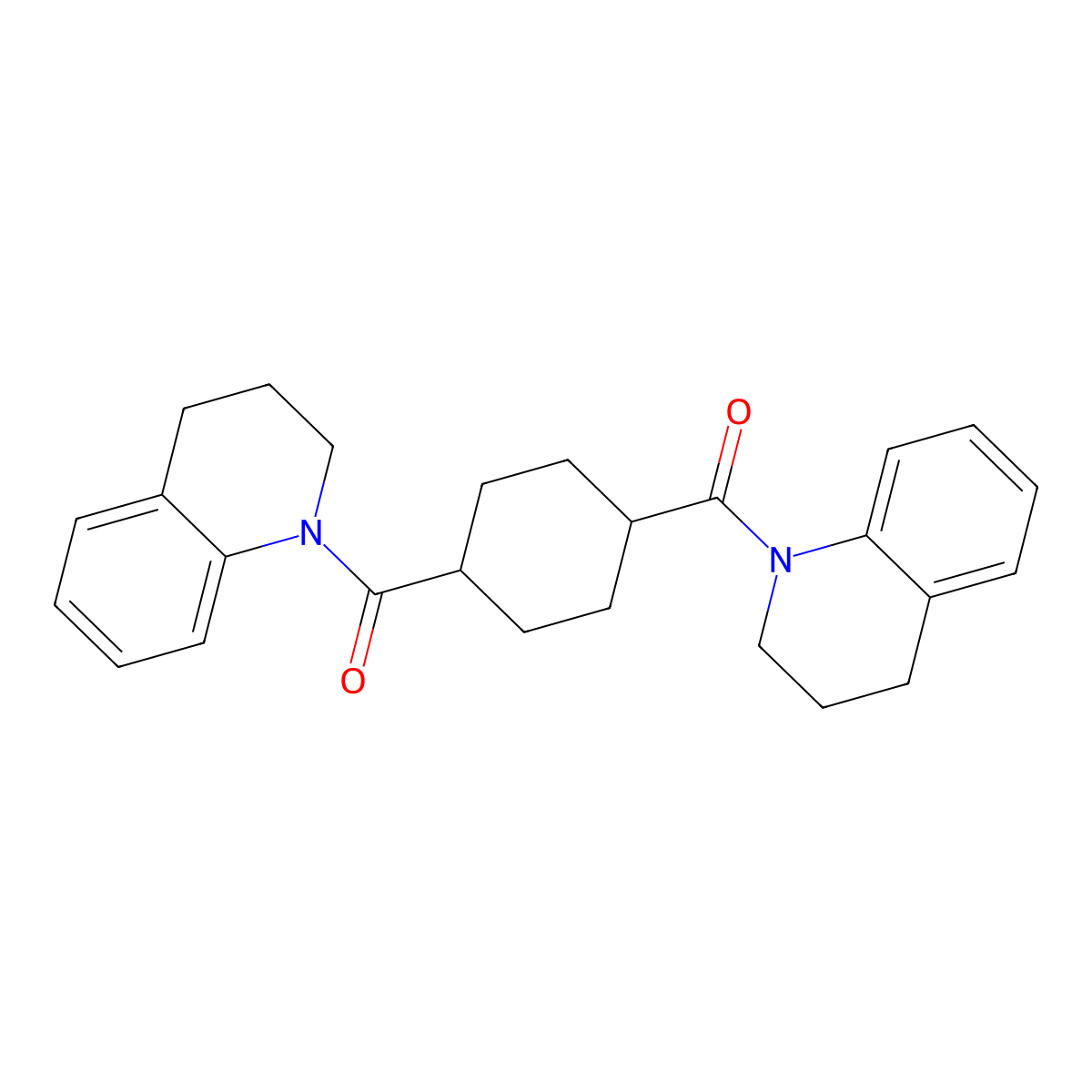 [4-(3,4-dihydro-2H-quinoline-1-carbonyl)cyclohexyl]-(3,4-dihydro-2H-quinolin-1-yl)methanone molecular structure, CAS 817566-85-1