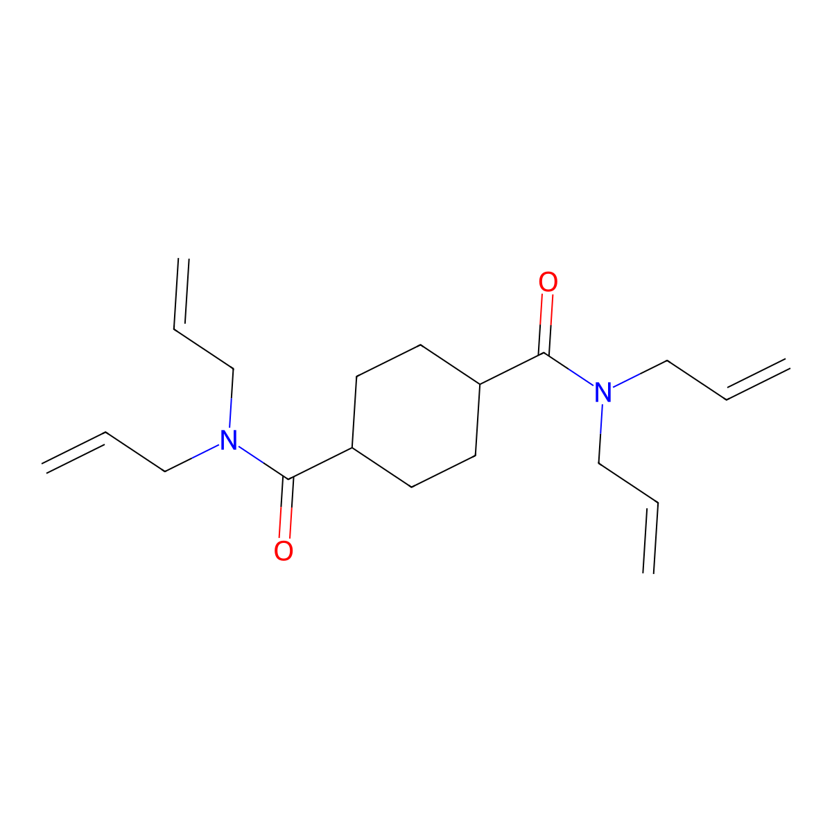 N,N,N',N'-tetraallyl-1,4-cyclohexanedicarboxamide molecular structure, CAS 817566-99-7