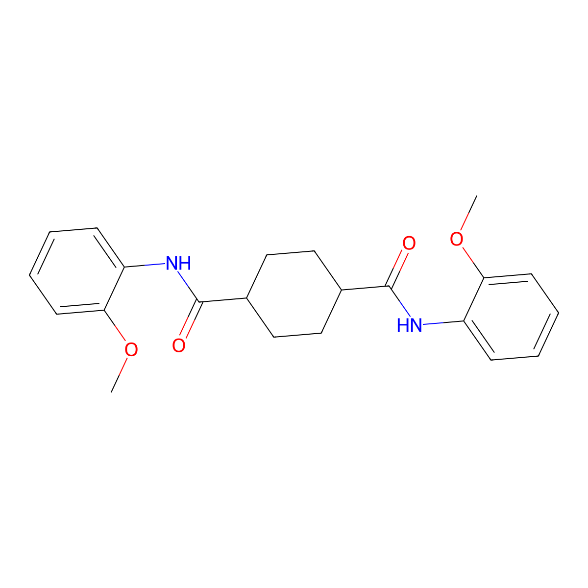1-N,4-N-bis(2-methoxyphenyl)cyclohexane-1,4-dicarboxamide molecular structure, CAS 817567-03-6