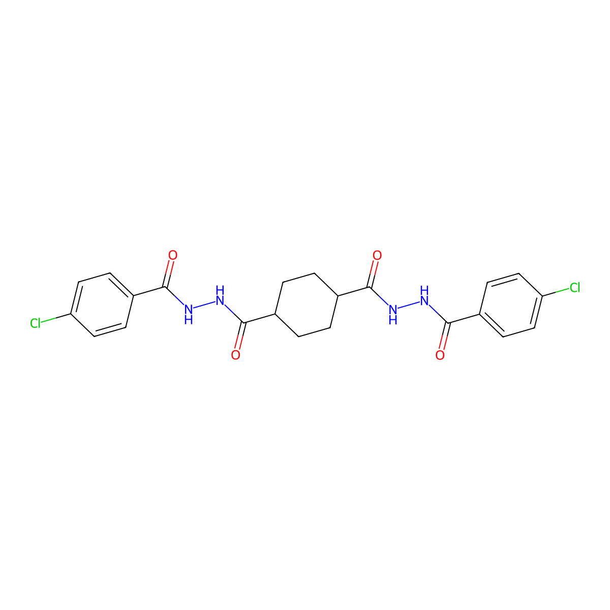 1-N',4-N'-bis(4-chlorobenzoyl)cyclohexane-1,4-dicarbohydrazide molecular structure, CAS 817567-27-4
