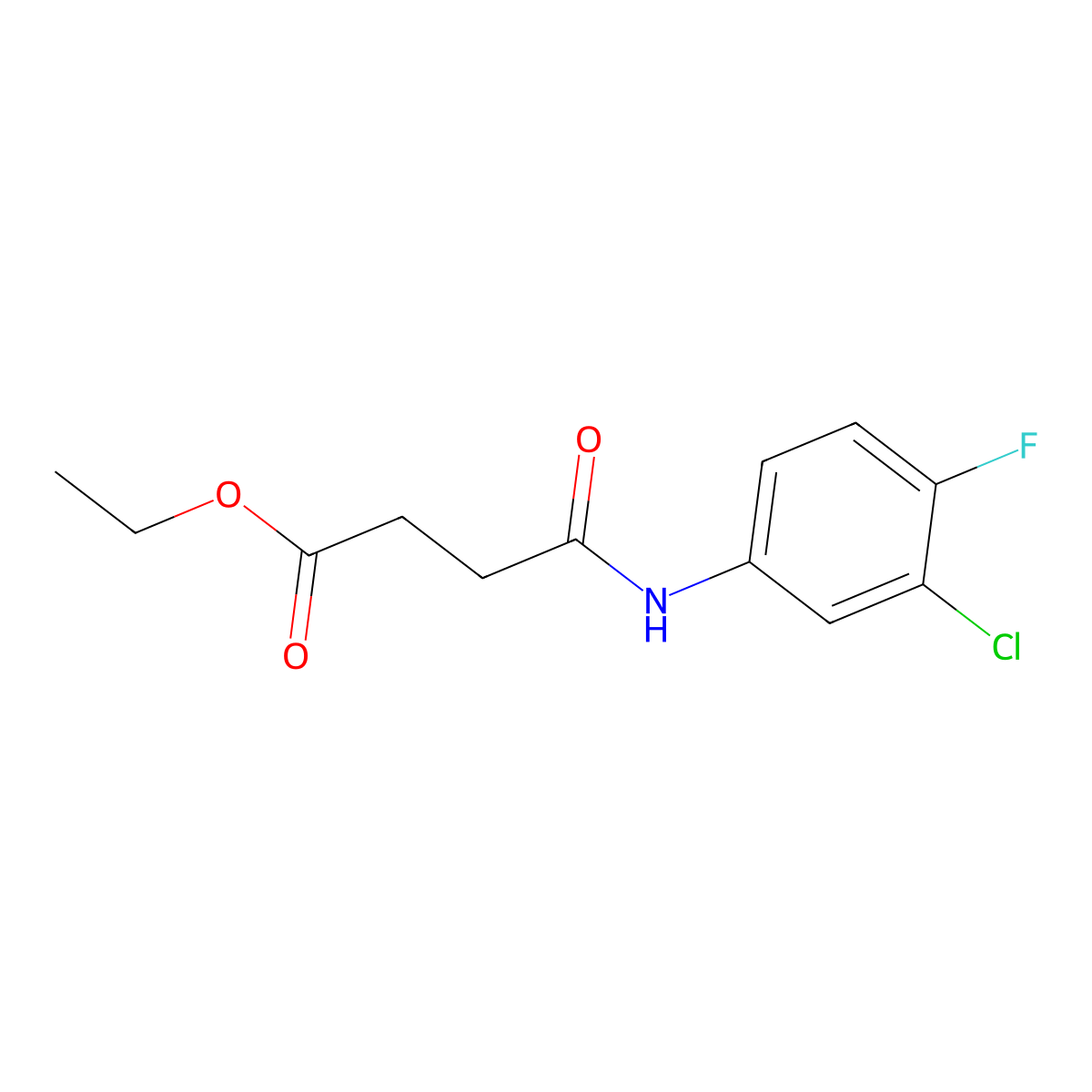 Ethyl 4-[(3-chloro-4-fluorophenyl)amino]-4-oxobutanoate molecular structure, CAS 817567-80-9