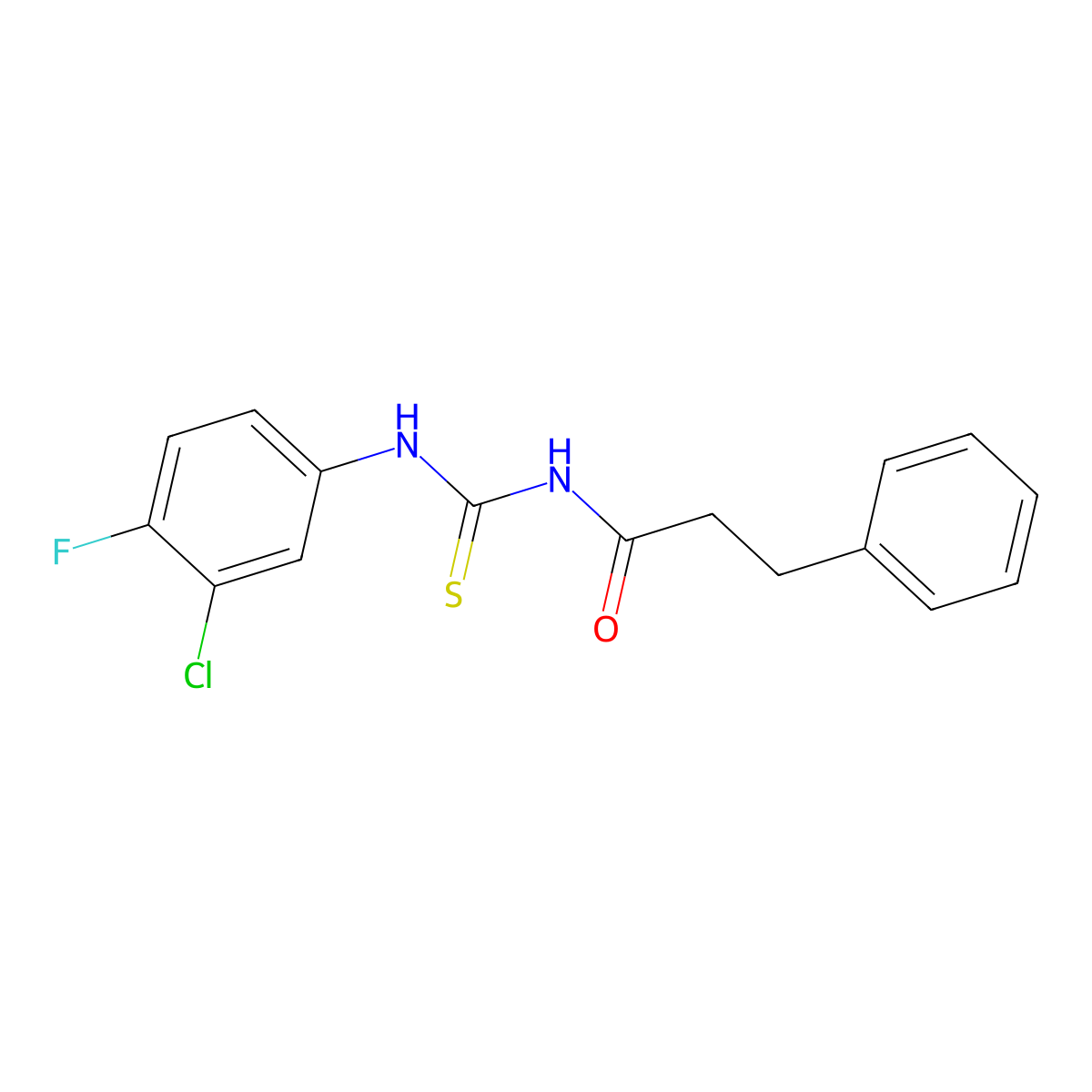 N-[(3-chloro-4-fluorophenyl)carbamothioyl]-3-phenylpropanamide molecular structure, CAS 817567-91-2