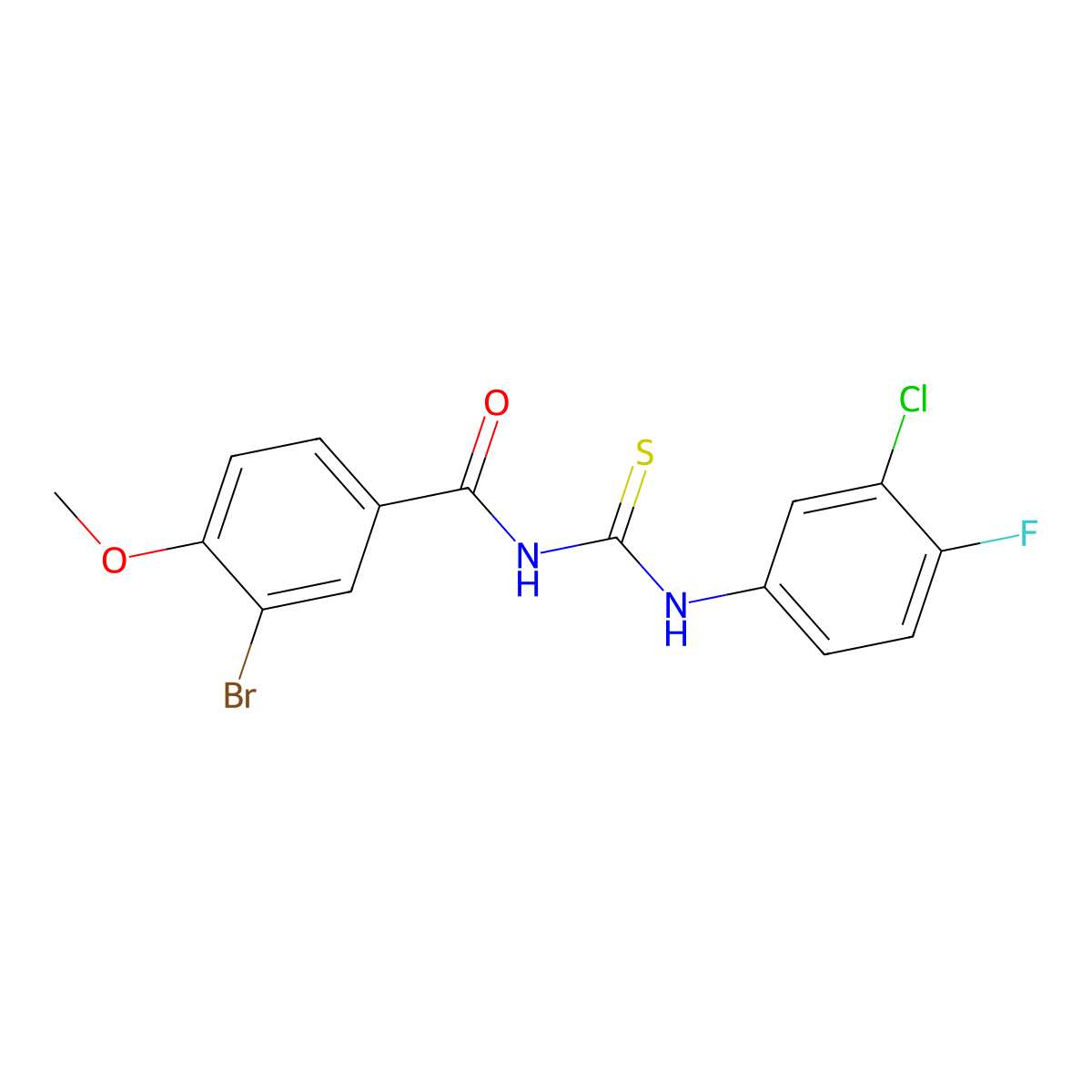 3-bromo-N-[(3-chloro-4-fluorophenyl)carbamothioyl]-4-methoxybenzamide molecular structure, CAS 817568-00-6