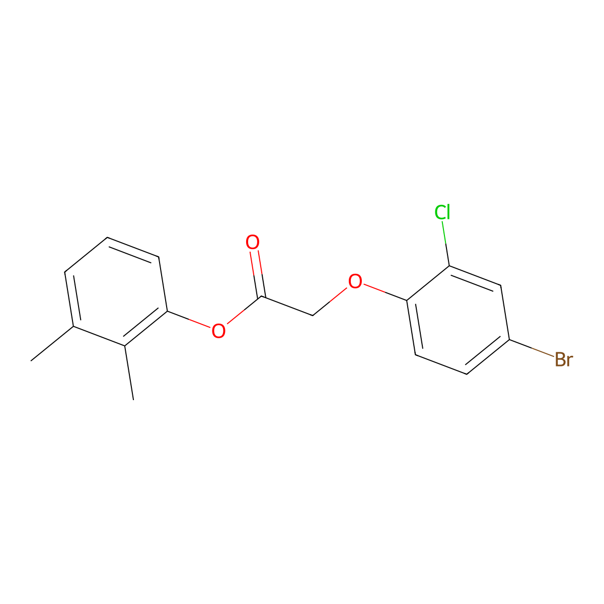 2,3-Dimethylphenyl (4-bromo-2-chlorophenoxy)acetate molecular structure, CAS 817568-49-3
