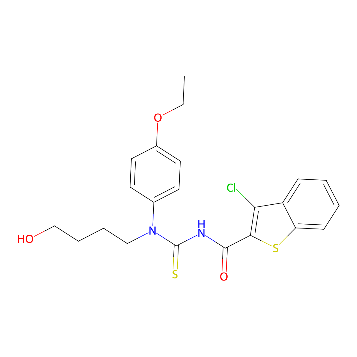 3-chloro-N-[(4-ethoxyphenyl)-(4-hydroxybutyl)carbamothioyl]-1-benzothiophene-2-carboxamide molecular structure, CAS 817569-17-8